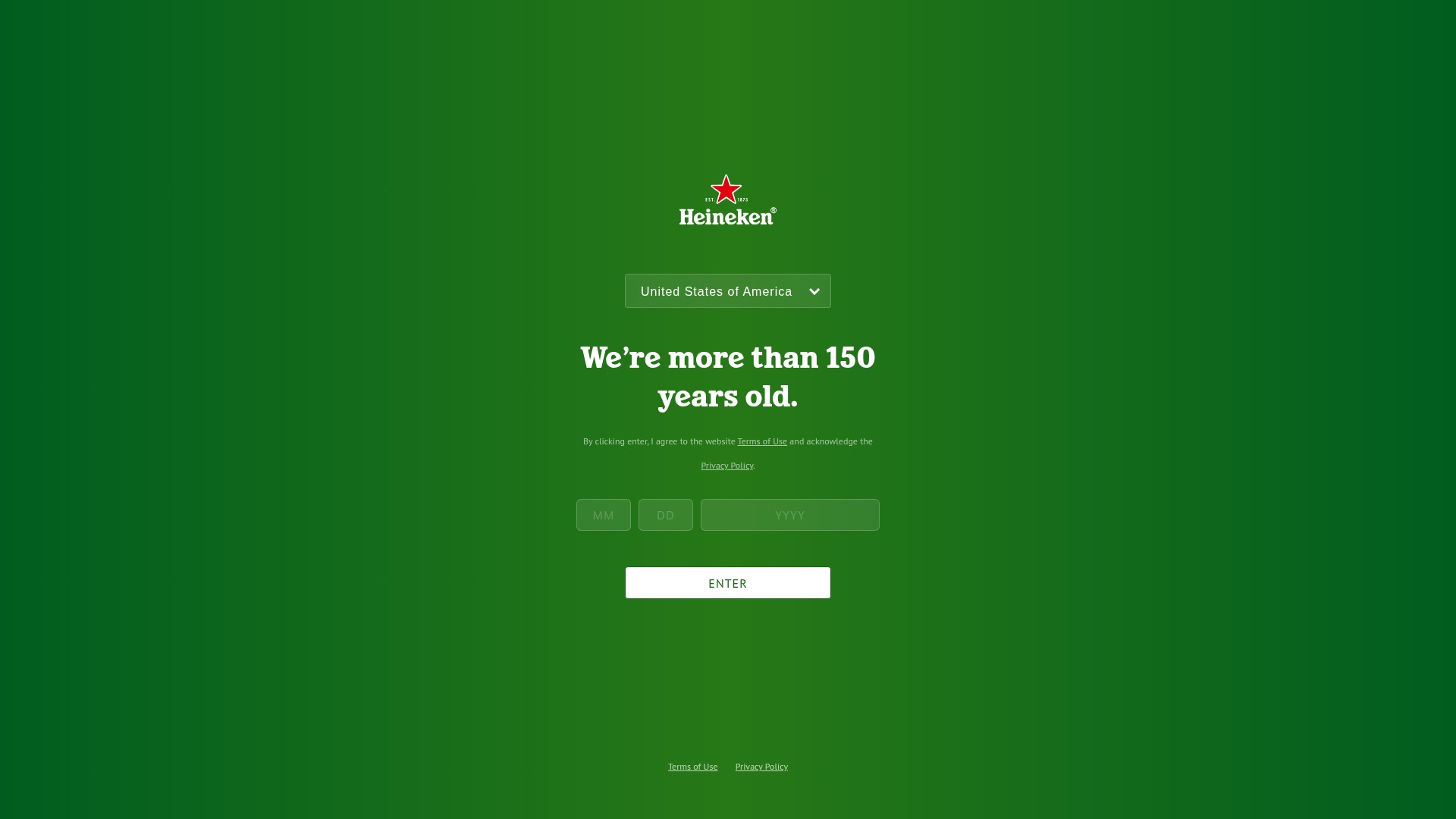 Screenshot of heineken.com