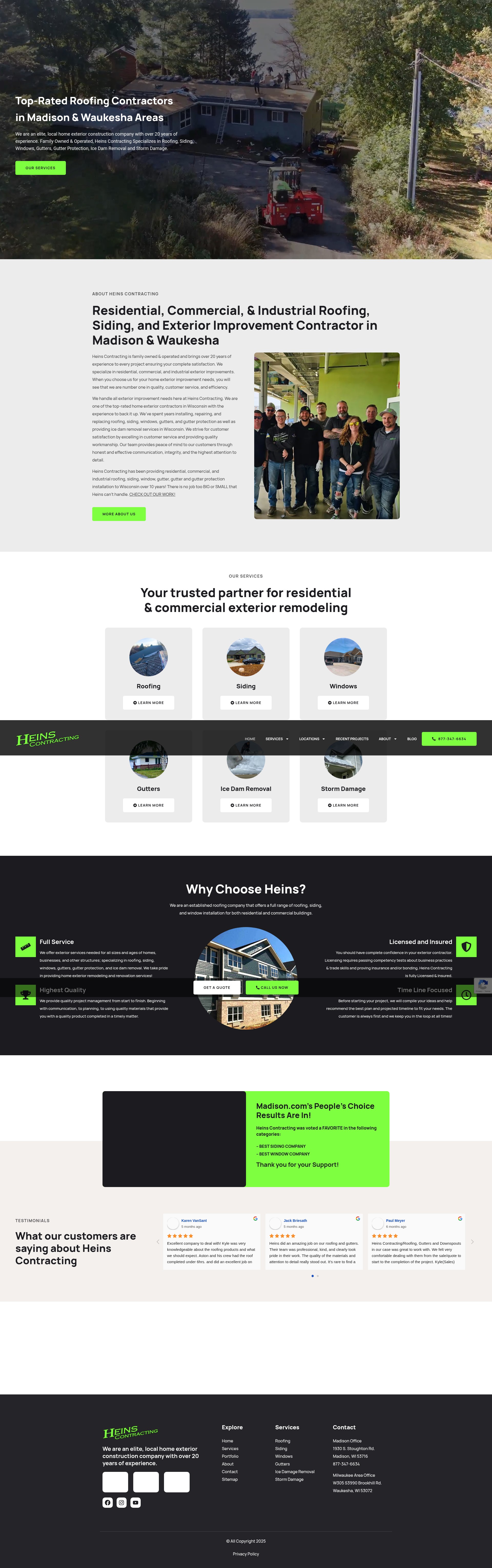 Screenshot of heinscontracting.com