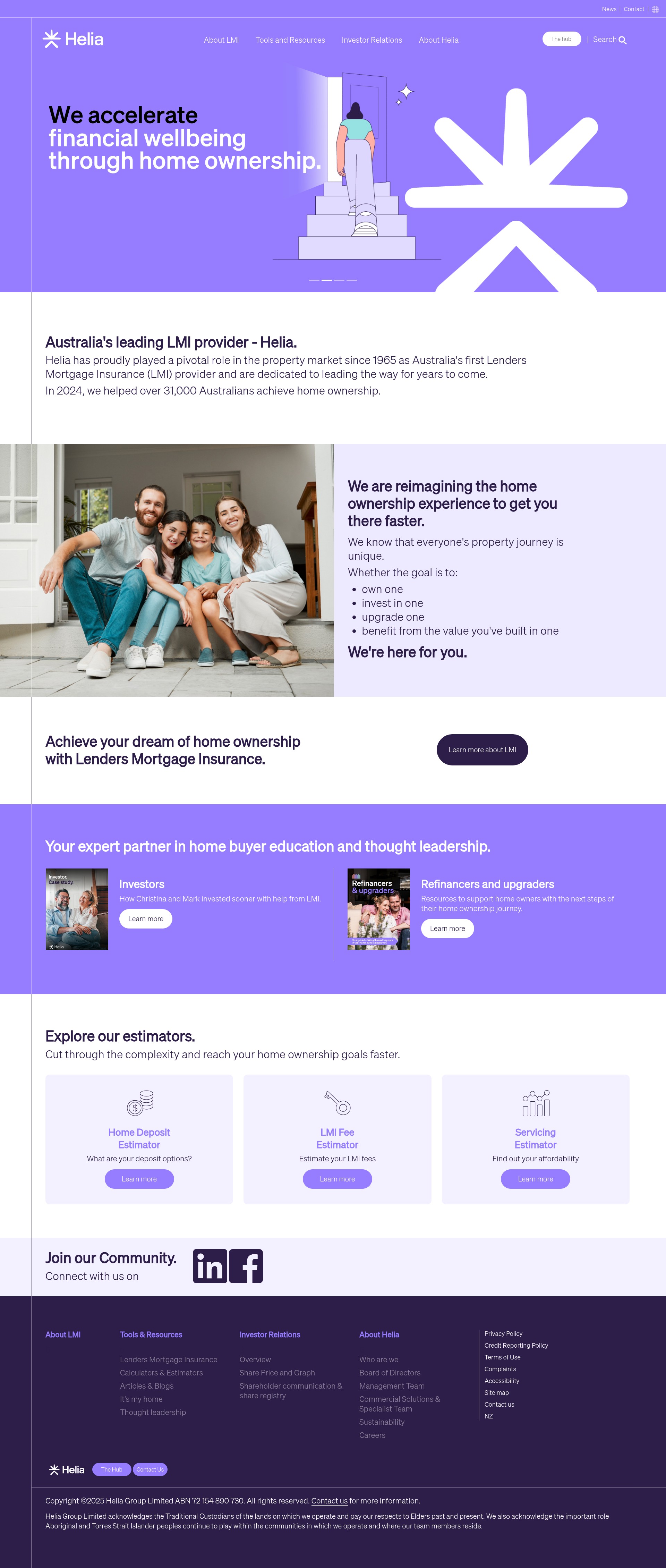 Screenshot of helia.com.au