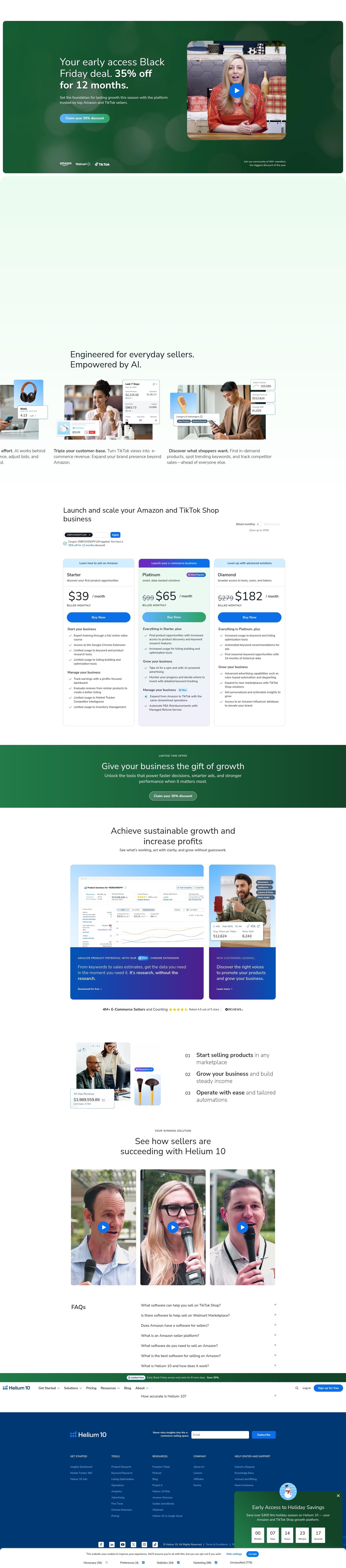 Screenshot of helium10.com