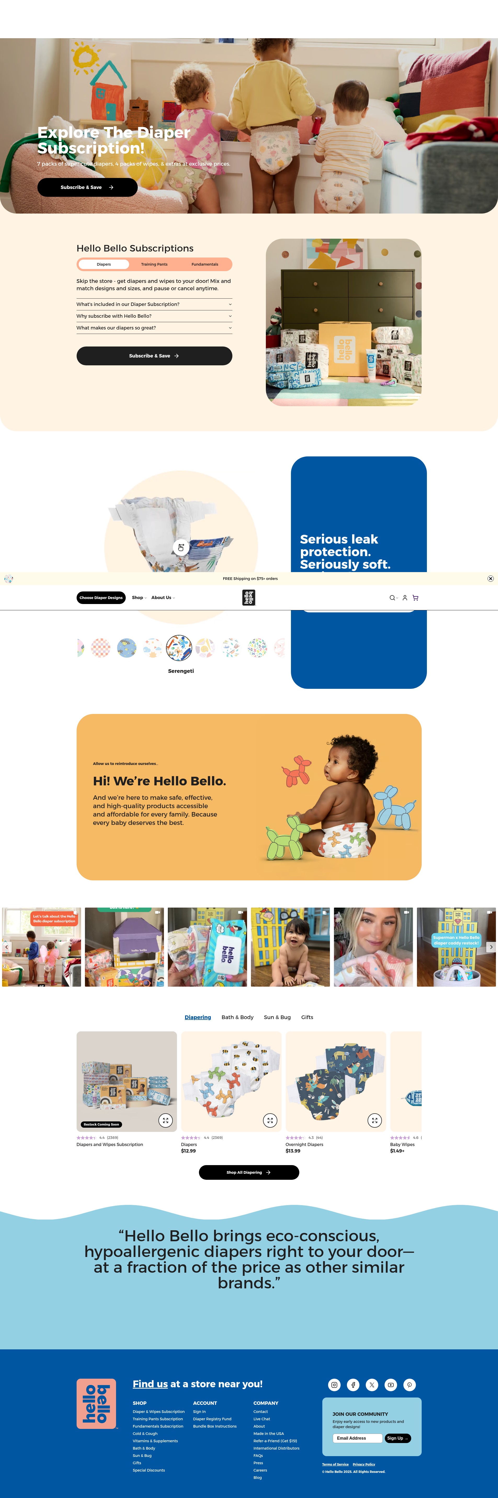 Screenshot of hellobello.com