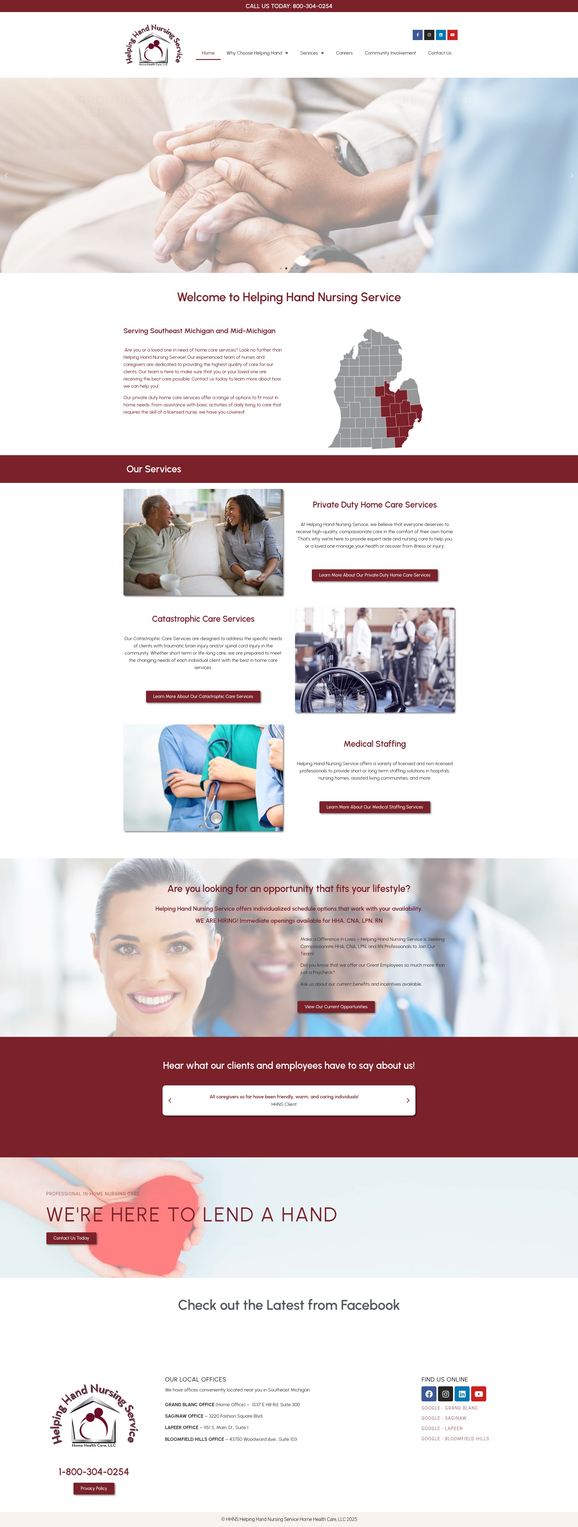 Screenshot of helpinghandhealthcare.com