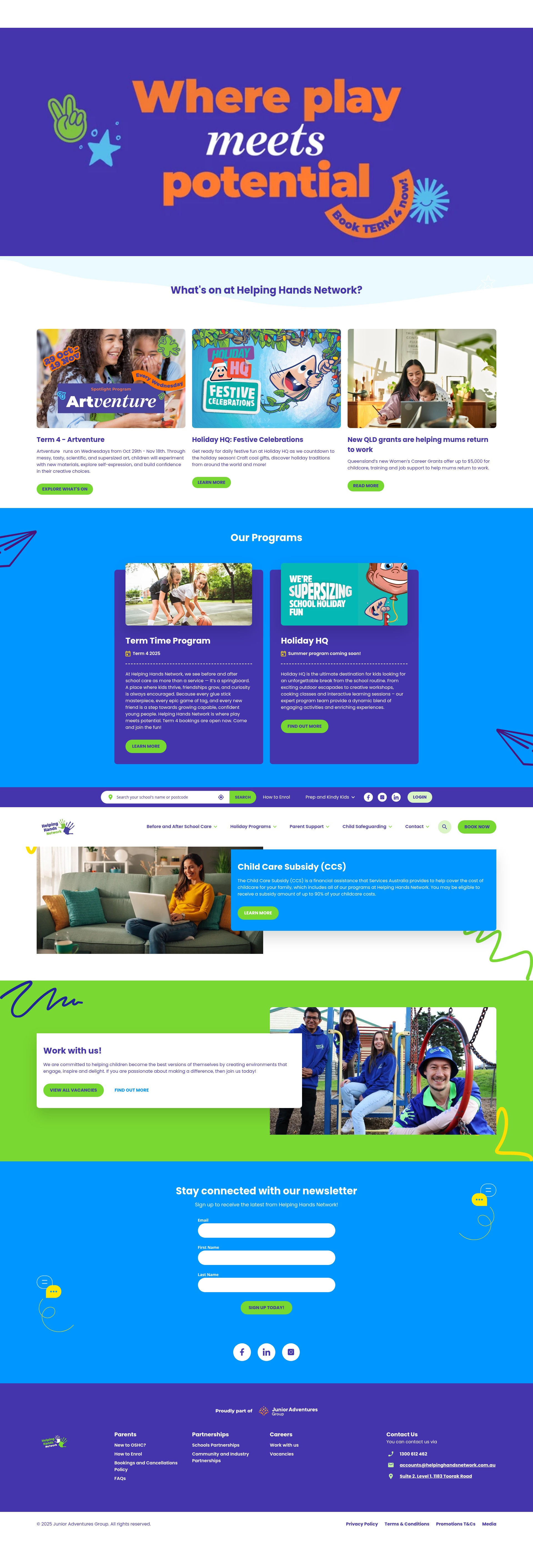 Screenshot of helpinghandsnetwork.com.au