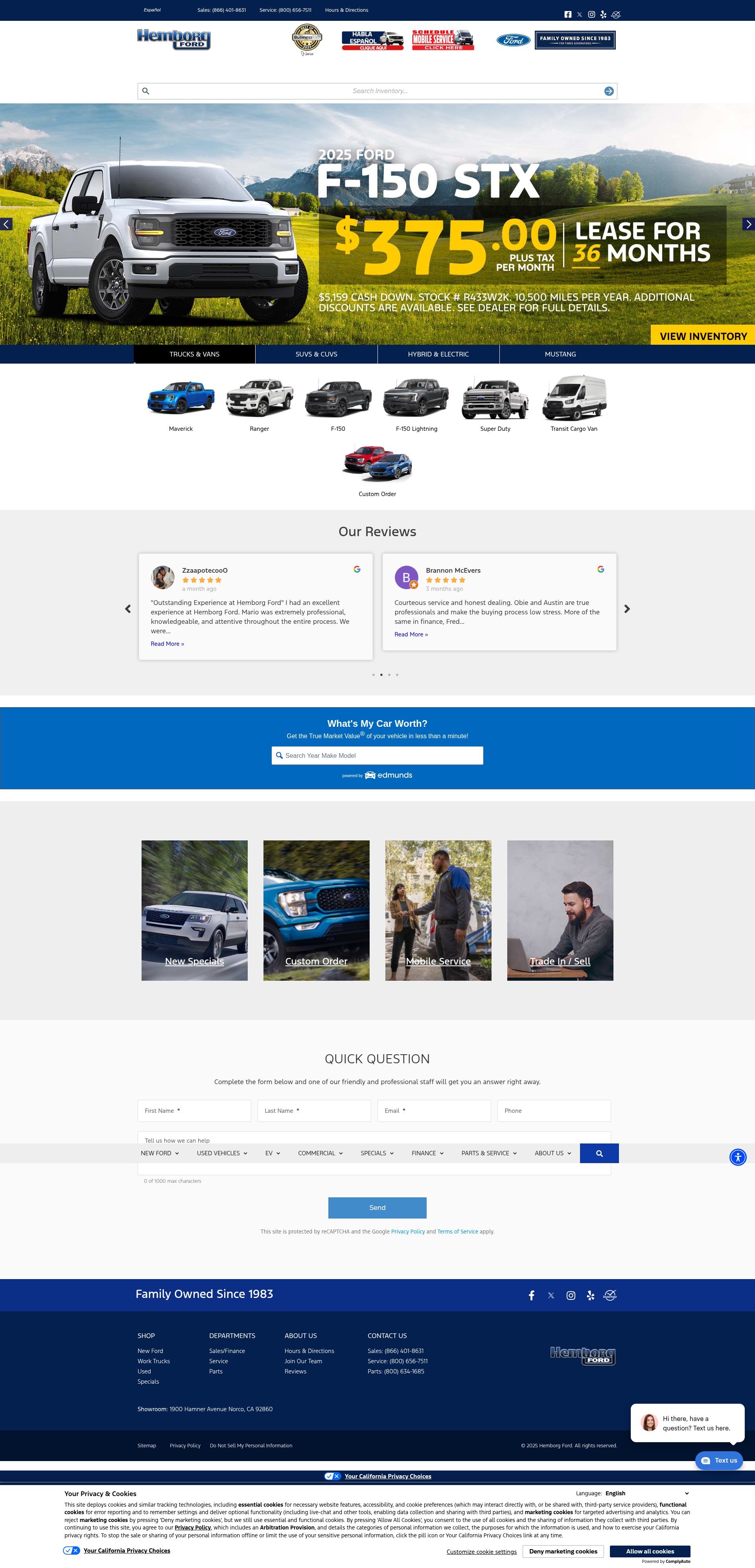 Screenshot of hemborgford.com