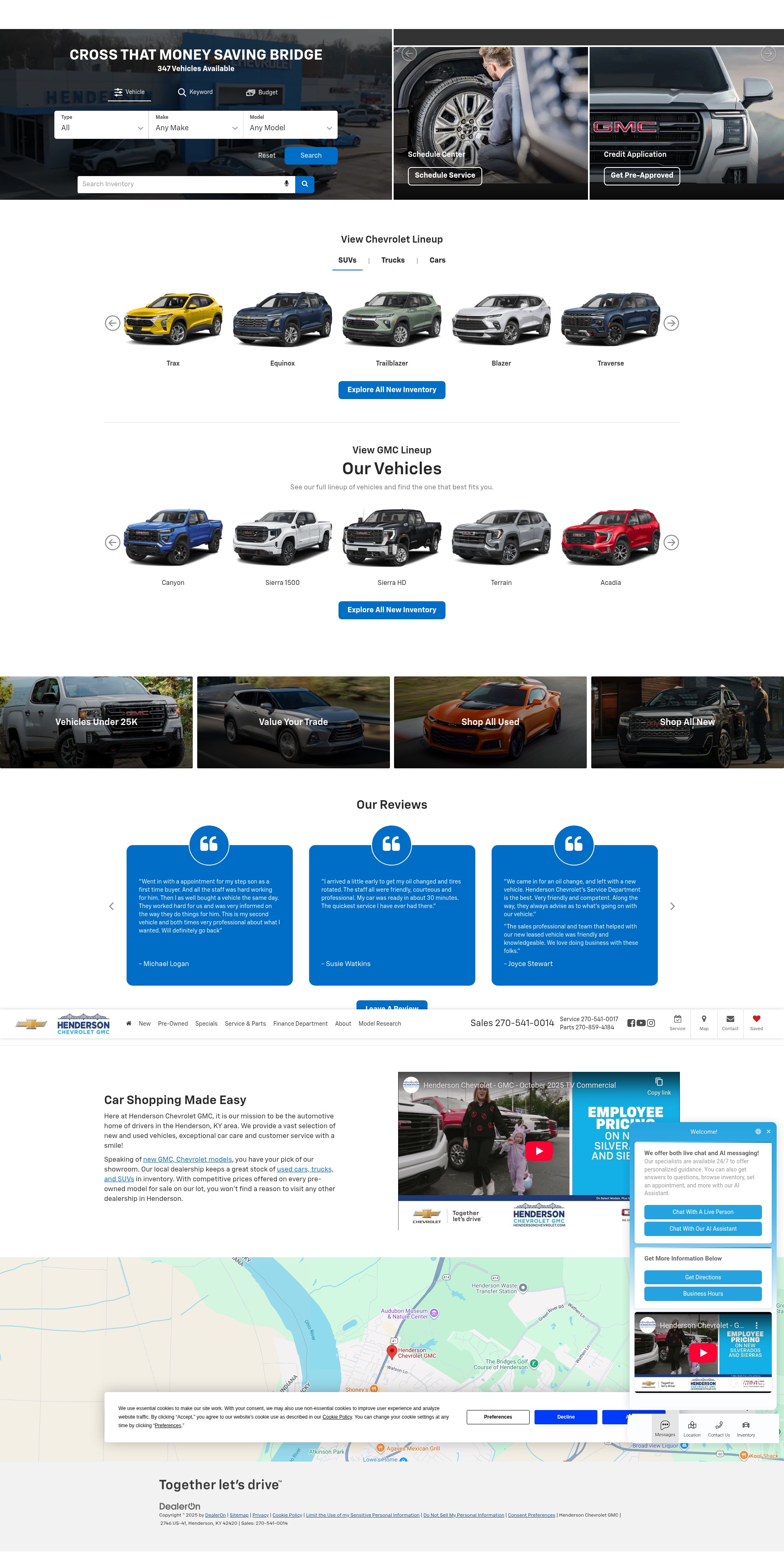 Screenshot of hendersonchevrolet.com