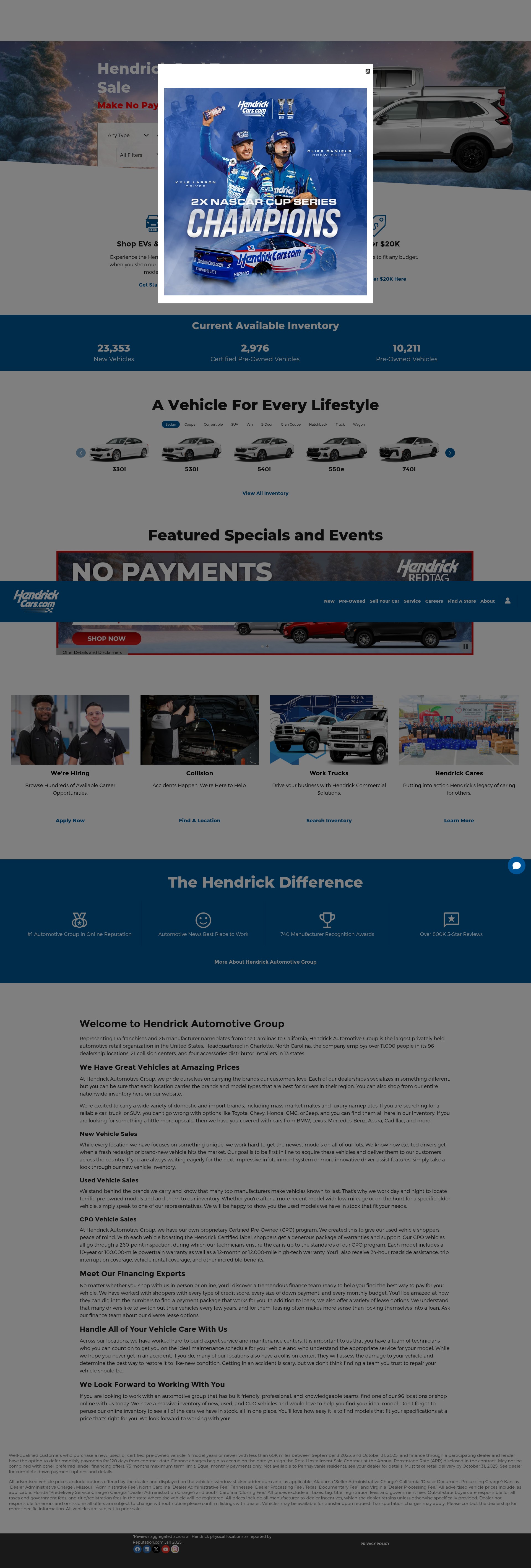 Screenshot of hendrickcars.com