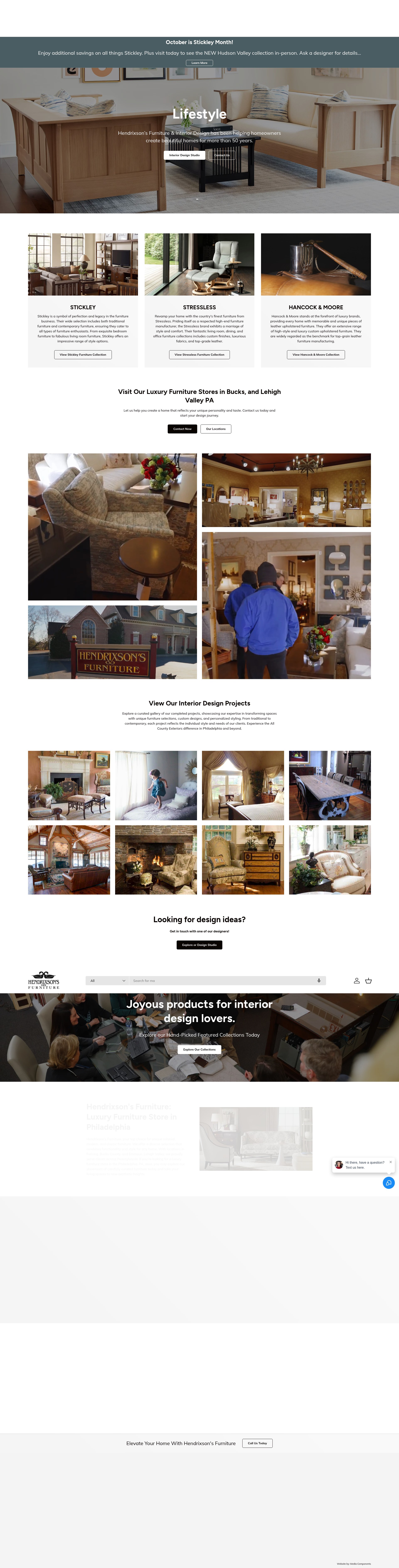 Screenshot of hendrixsonsfurniture.com