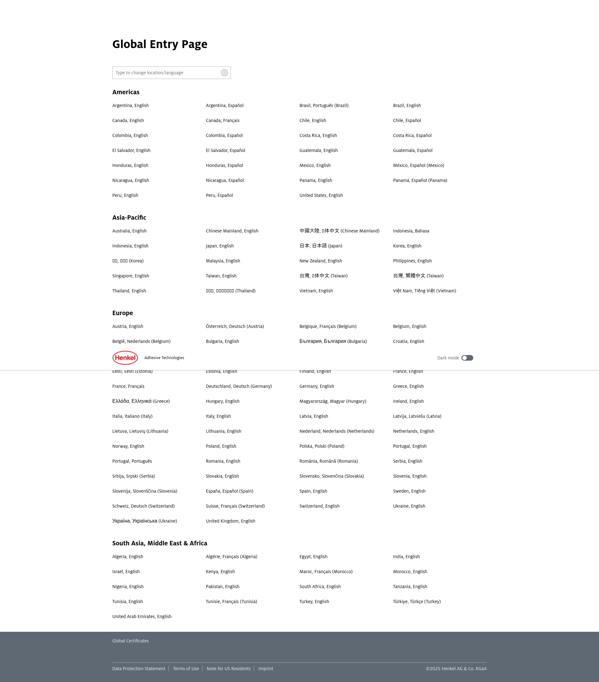 Screenshot of henkel-adhesives.com