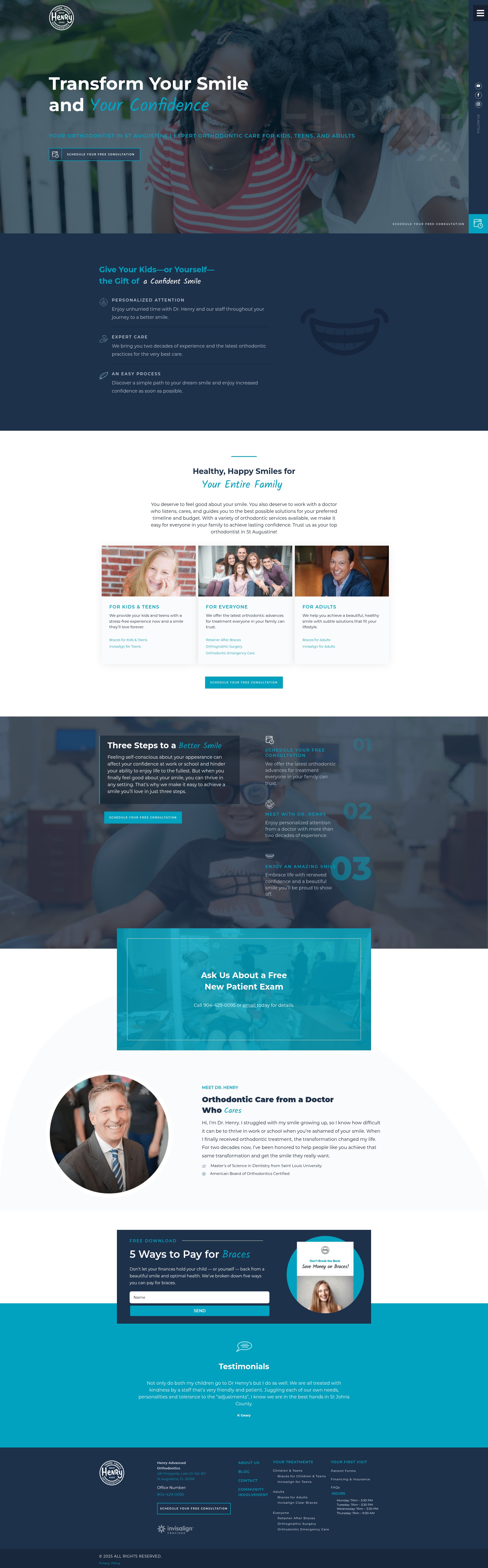 Screenshot of henryadvancedorthodontics.com