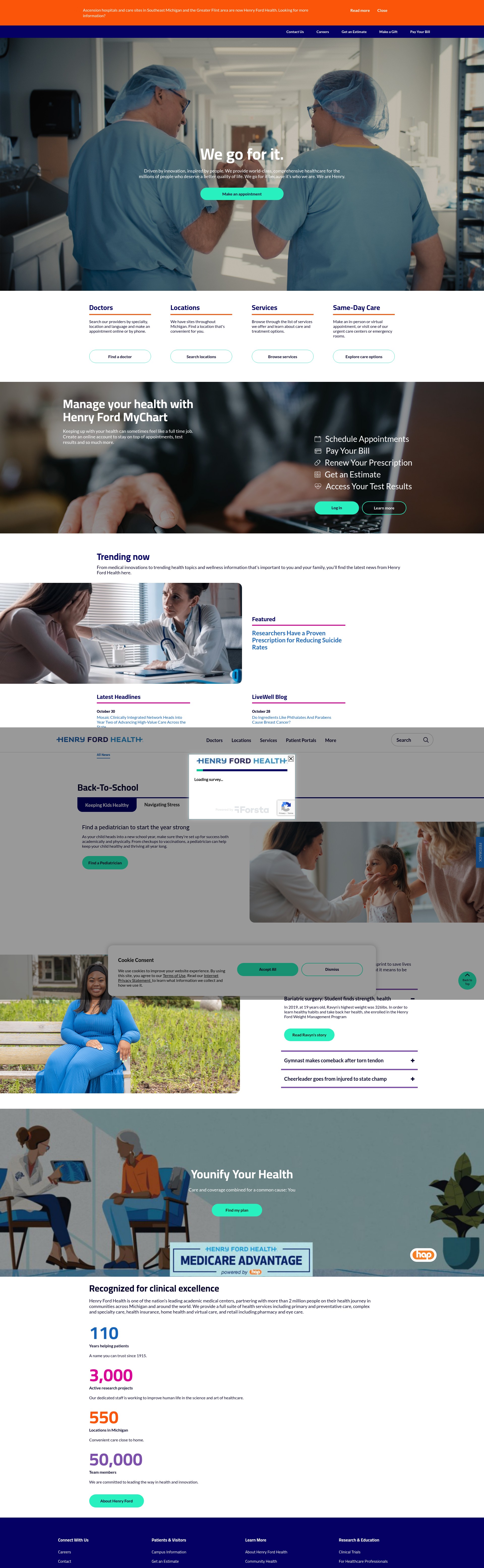 Screenshot of henryford.com