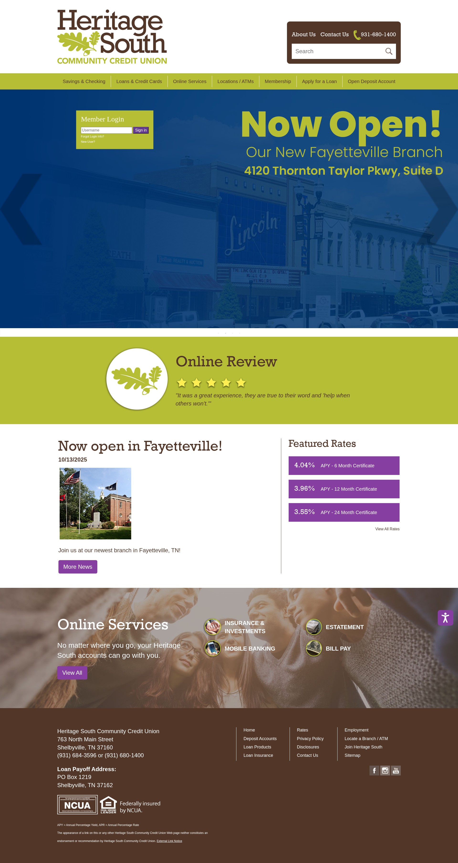 Screenshot of heritagesouth.org