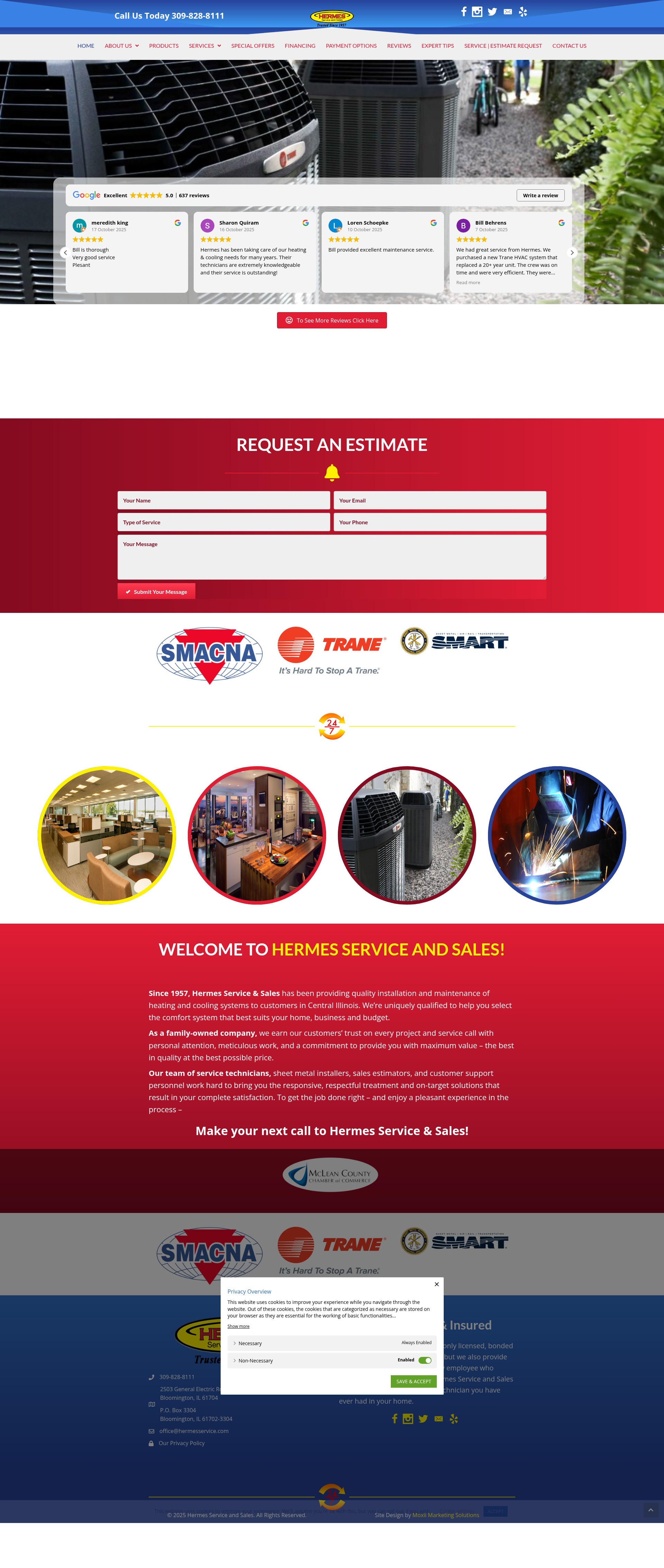 Screenshot of hermesservice.com