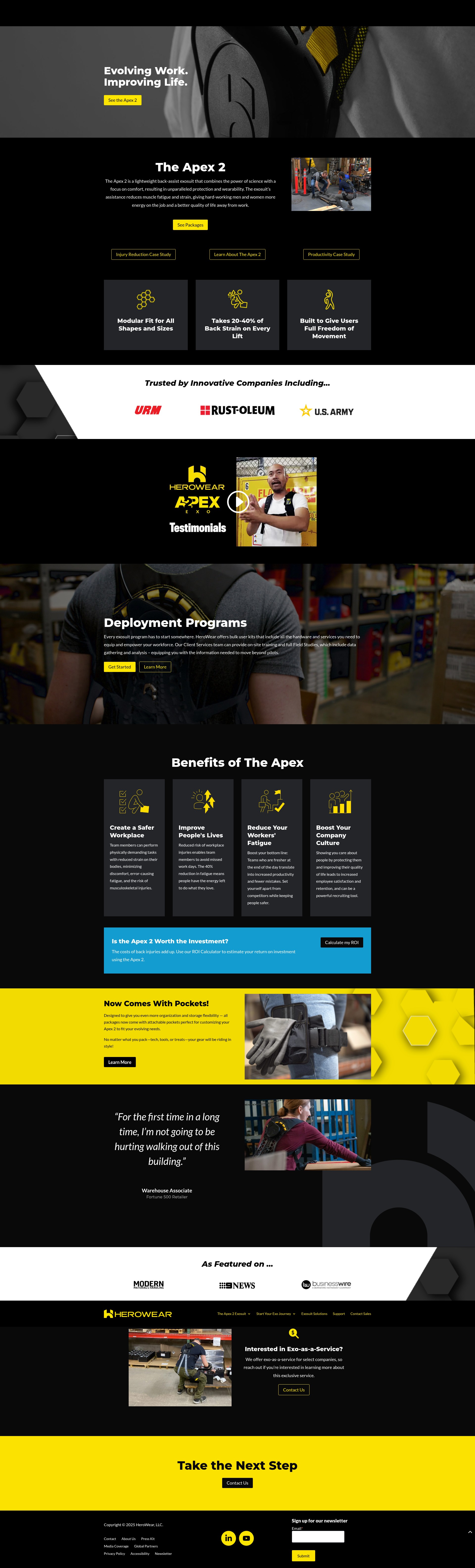 Screenshot of herowearexo.com