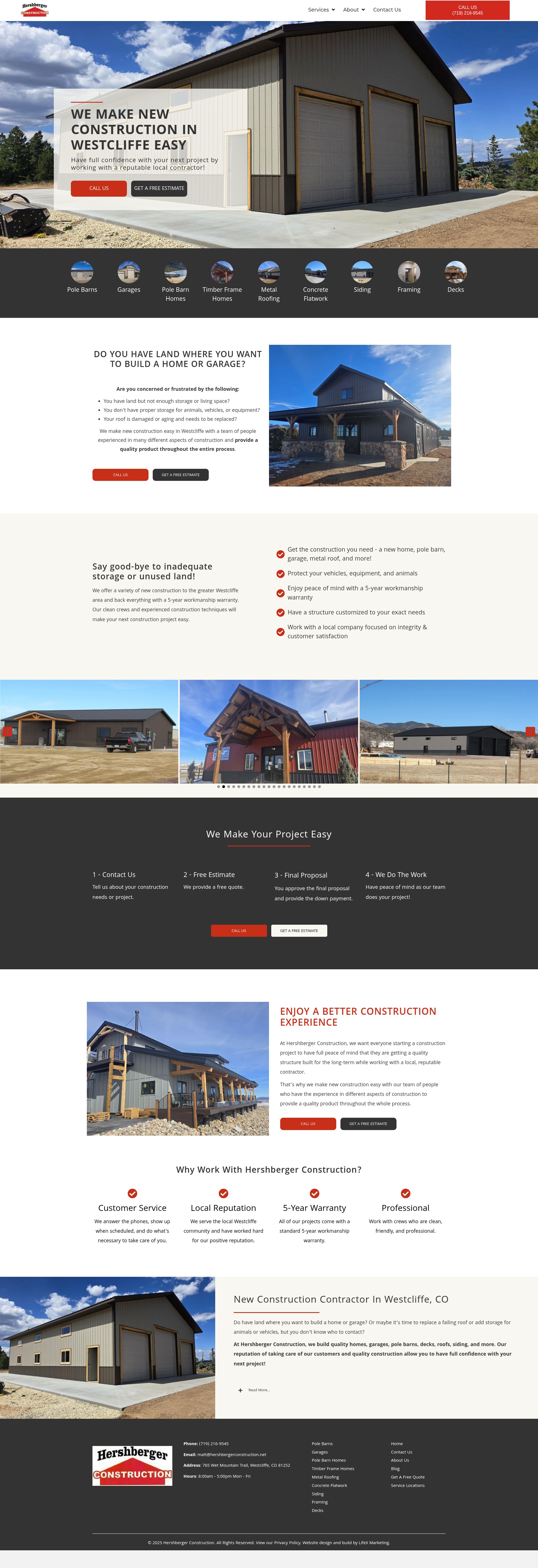 Screenshot of hershbergerconstruction.net