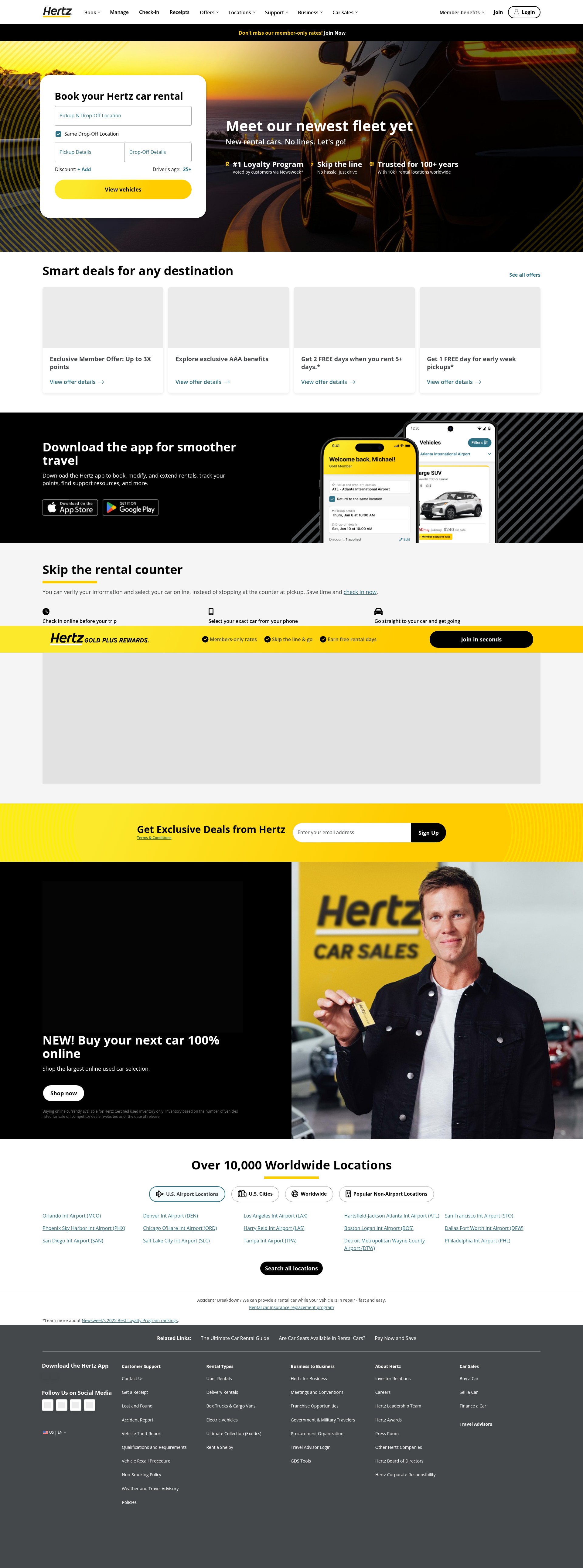 Screenshot of hertz.com