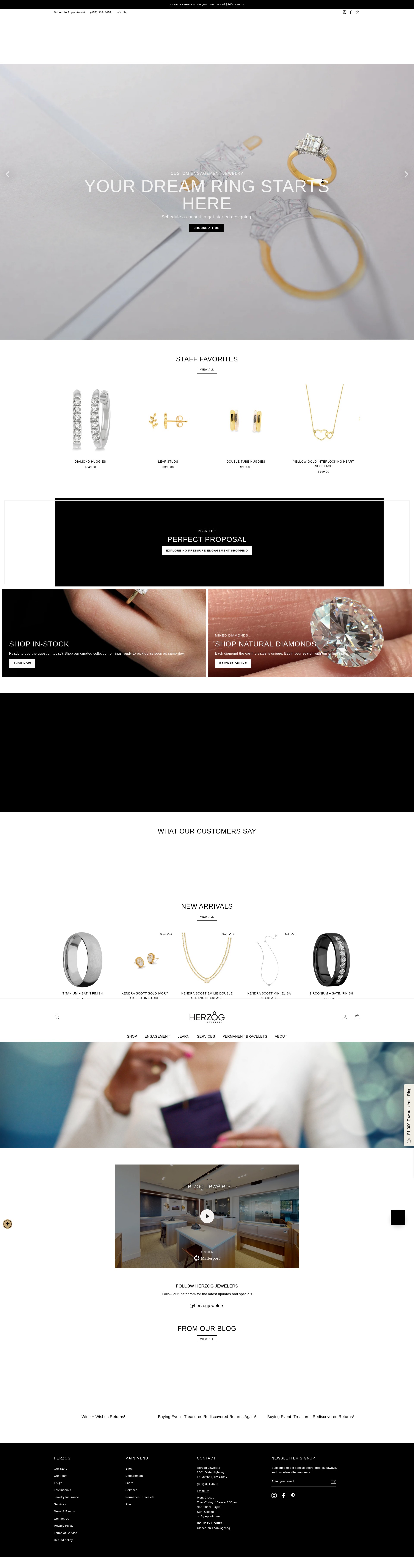 Screenshot of herzogjewelers.com