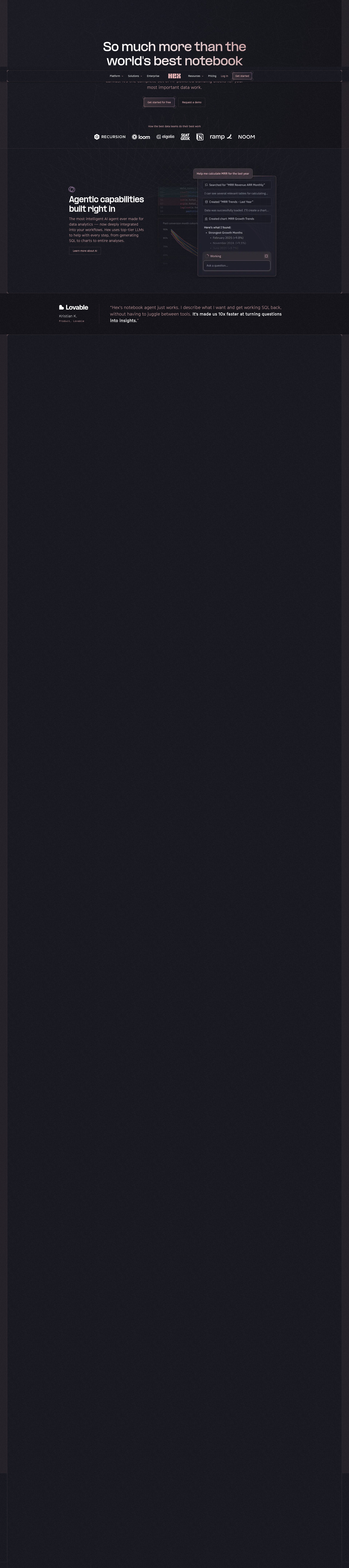 Screenshot of hex.tech