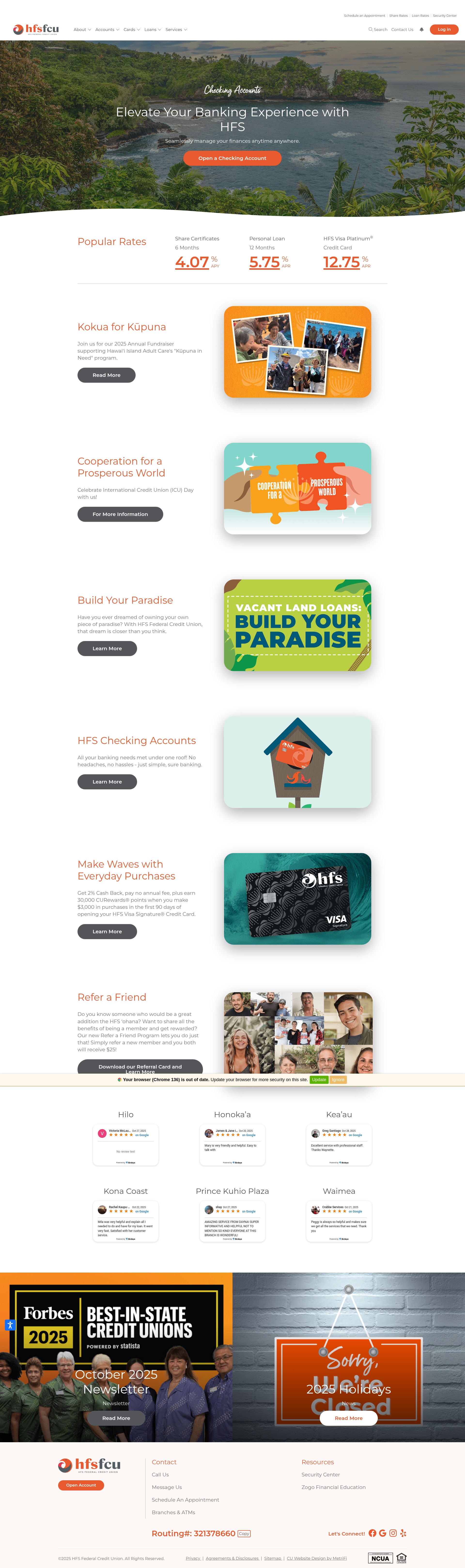 Screenshot of hfsfcu.org
