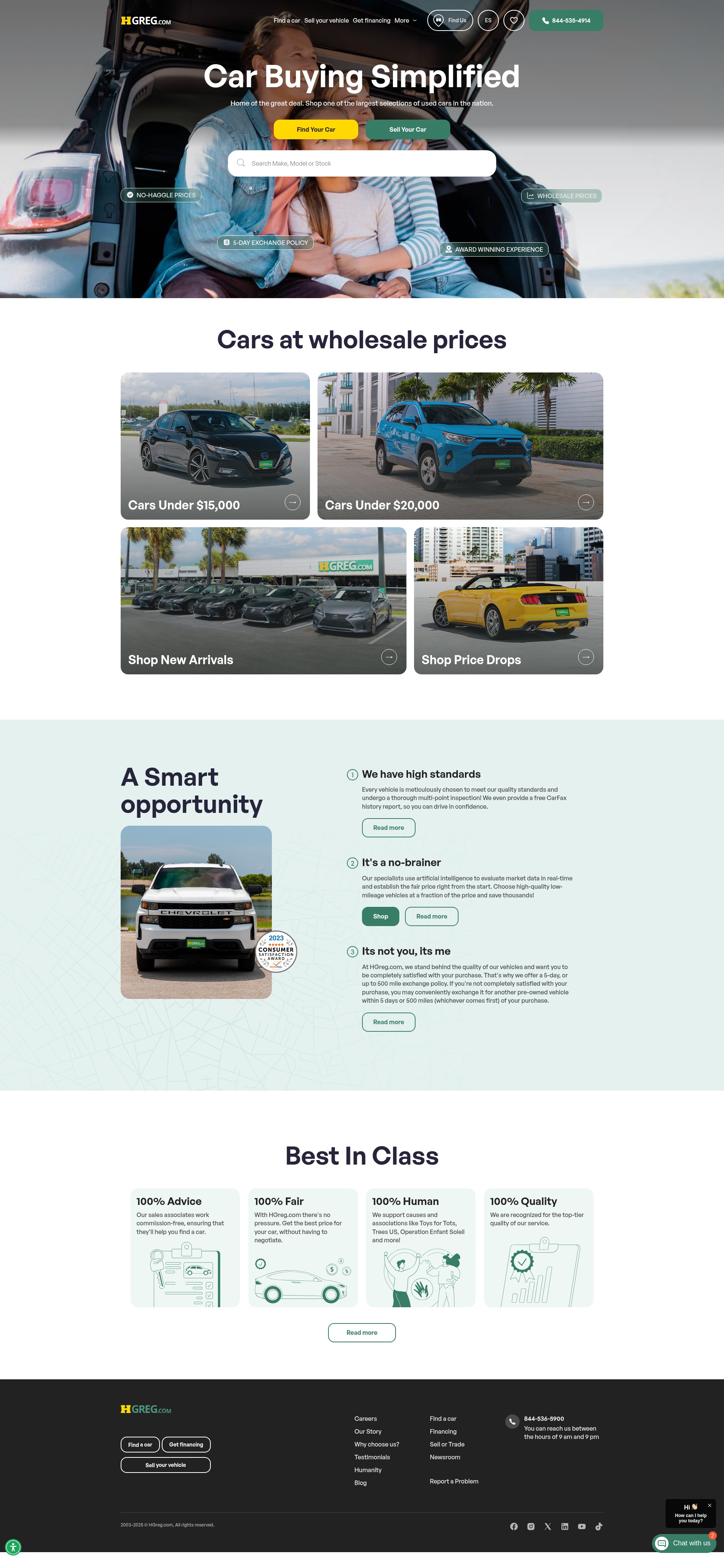 Screenshot of hgreg.com