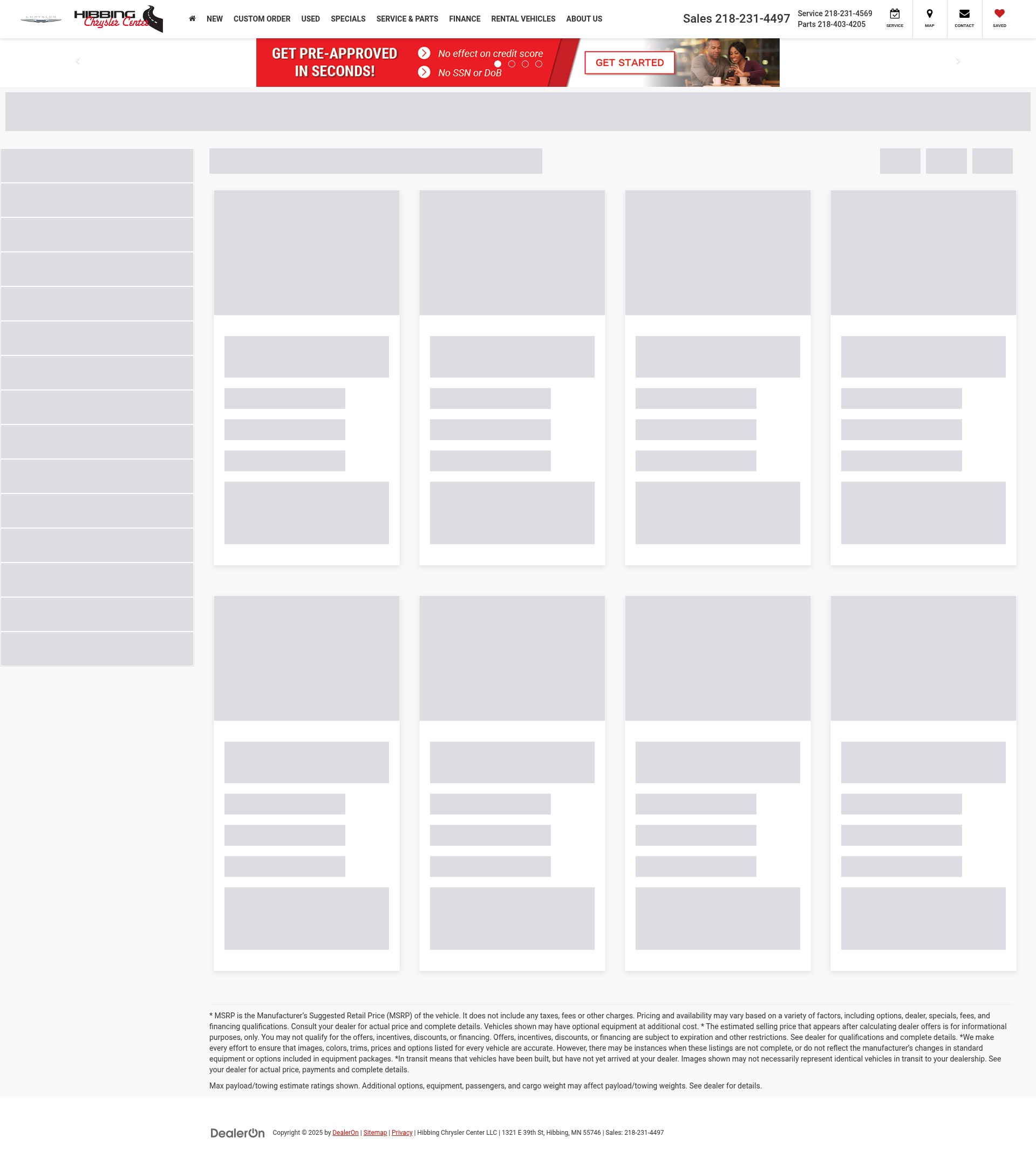 Screenshot of hibbingchryslercenter.net