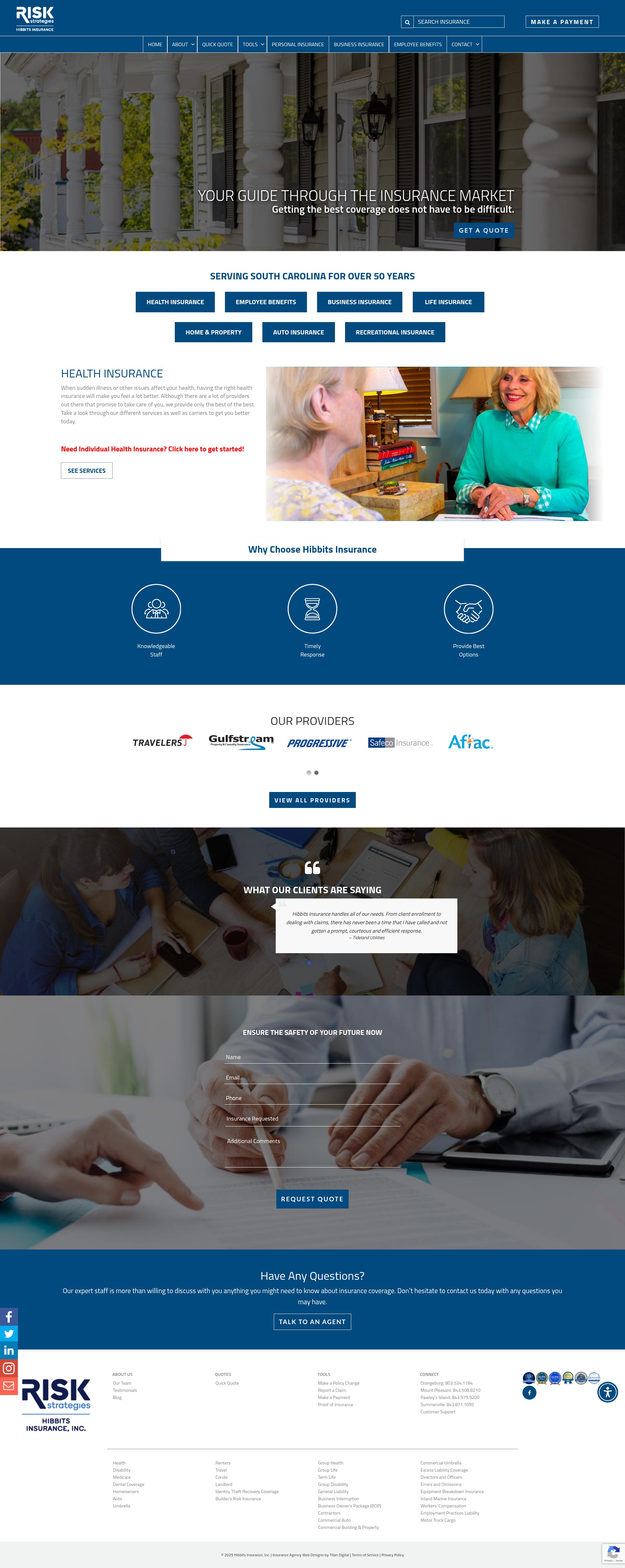 Screenshot of hibbitsinsurance.com