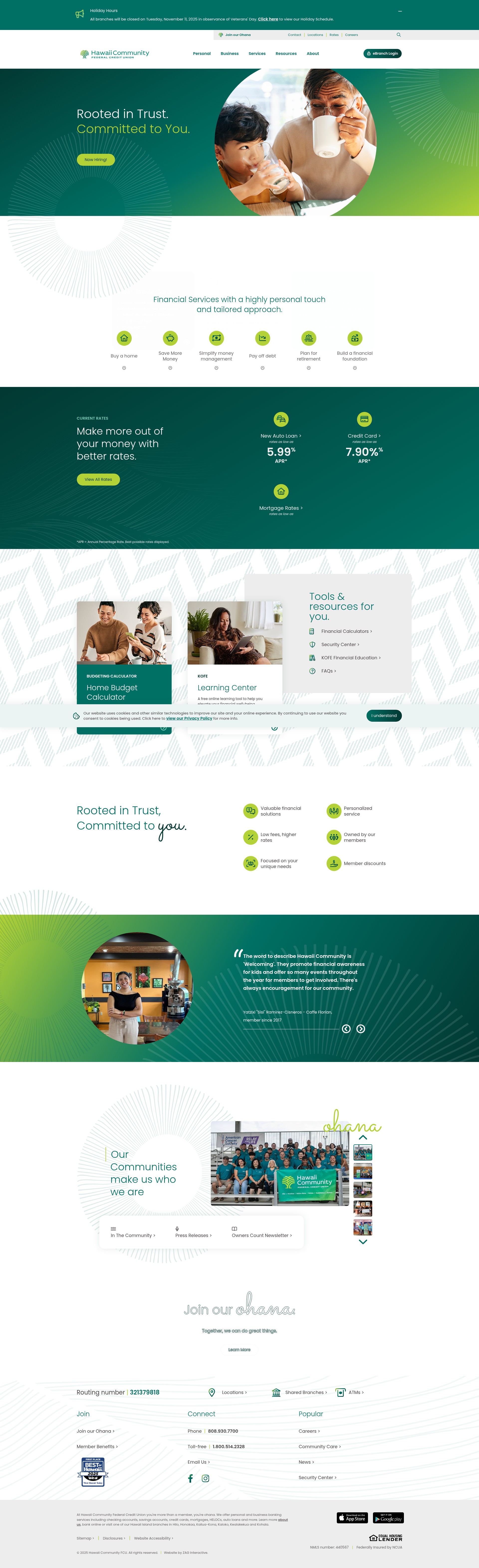 Screenshot of hicommfcu.com