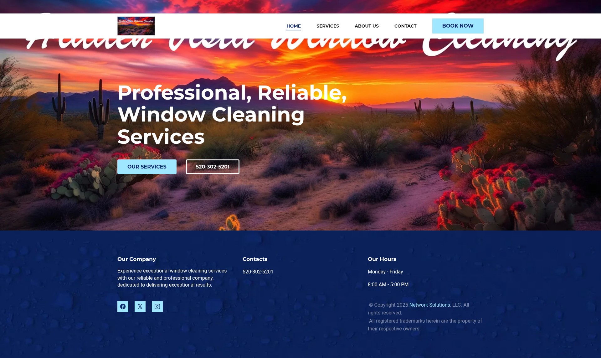Screenshot of hiddenvistawindowcleaning.co