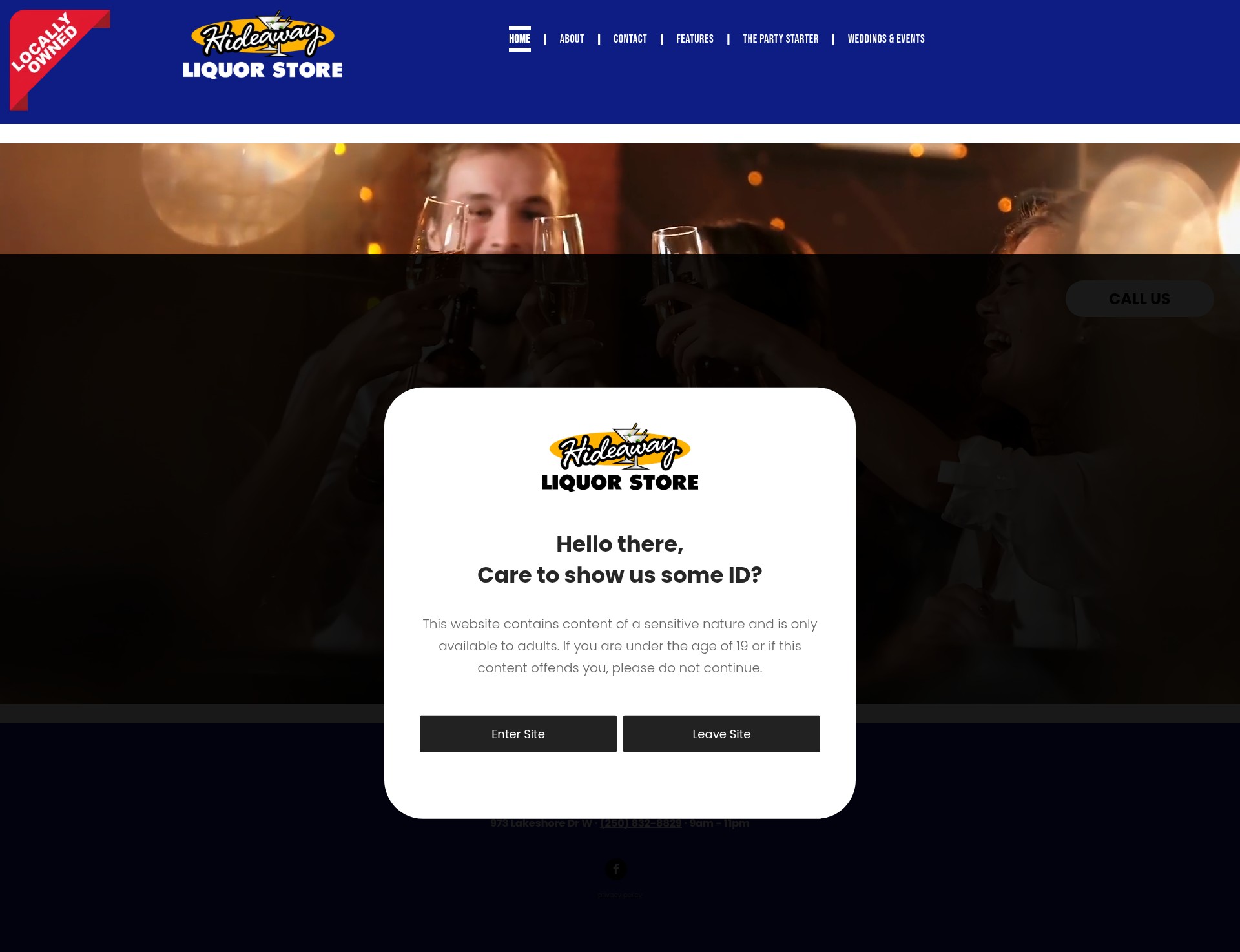 Screenshot of hideawayliquor.com