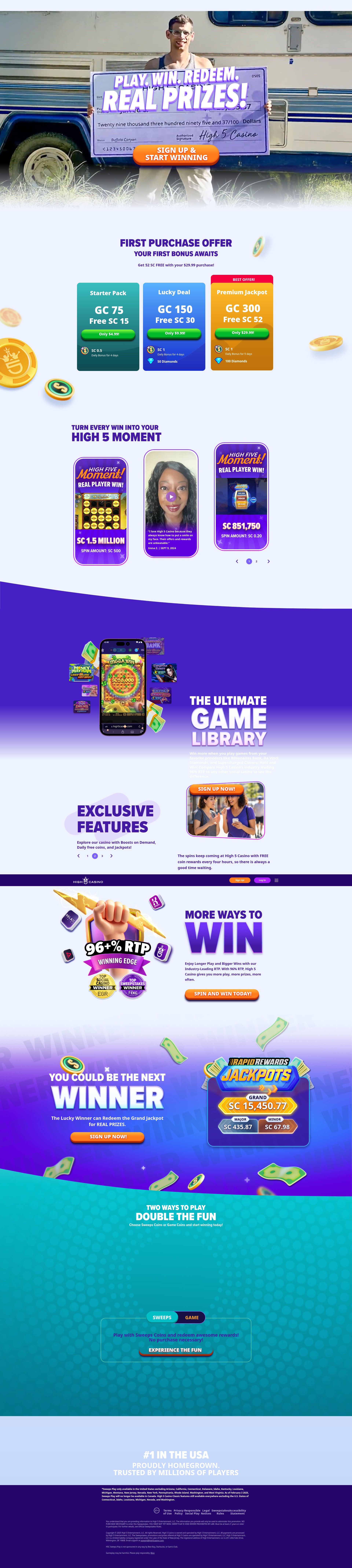 Screenshot of high5casino.com