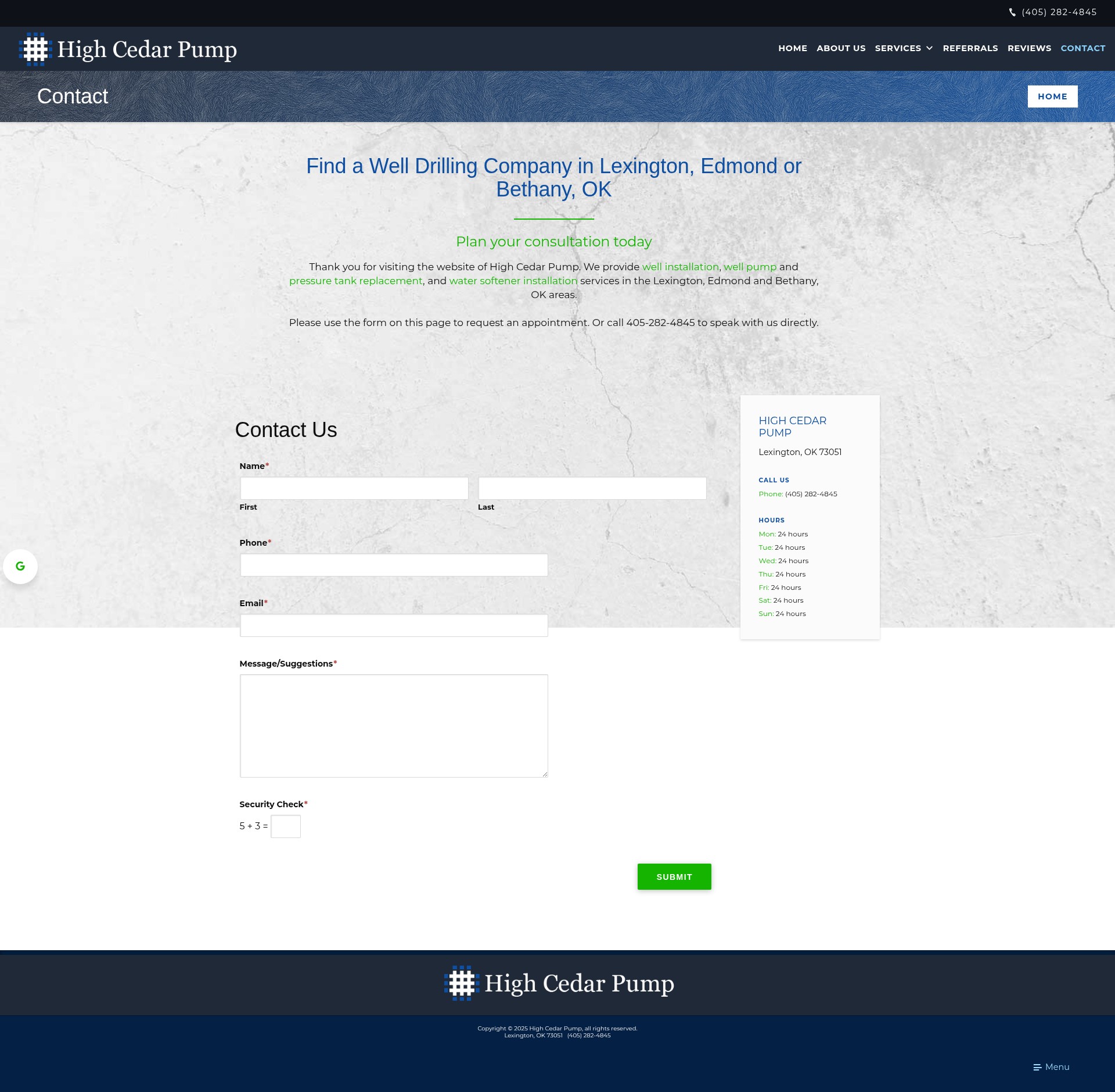 Screenshot of highcedarpump.com