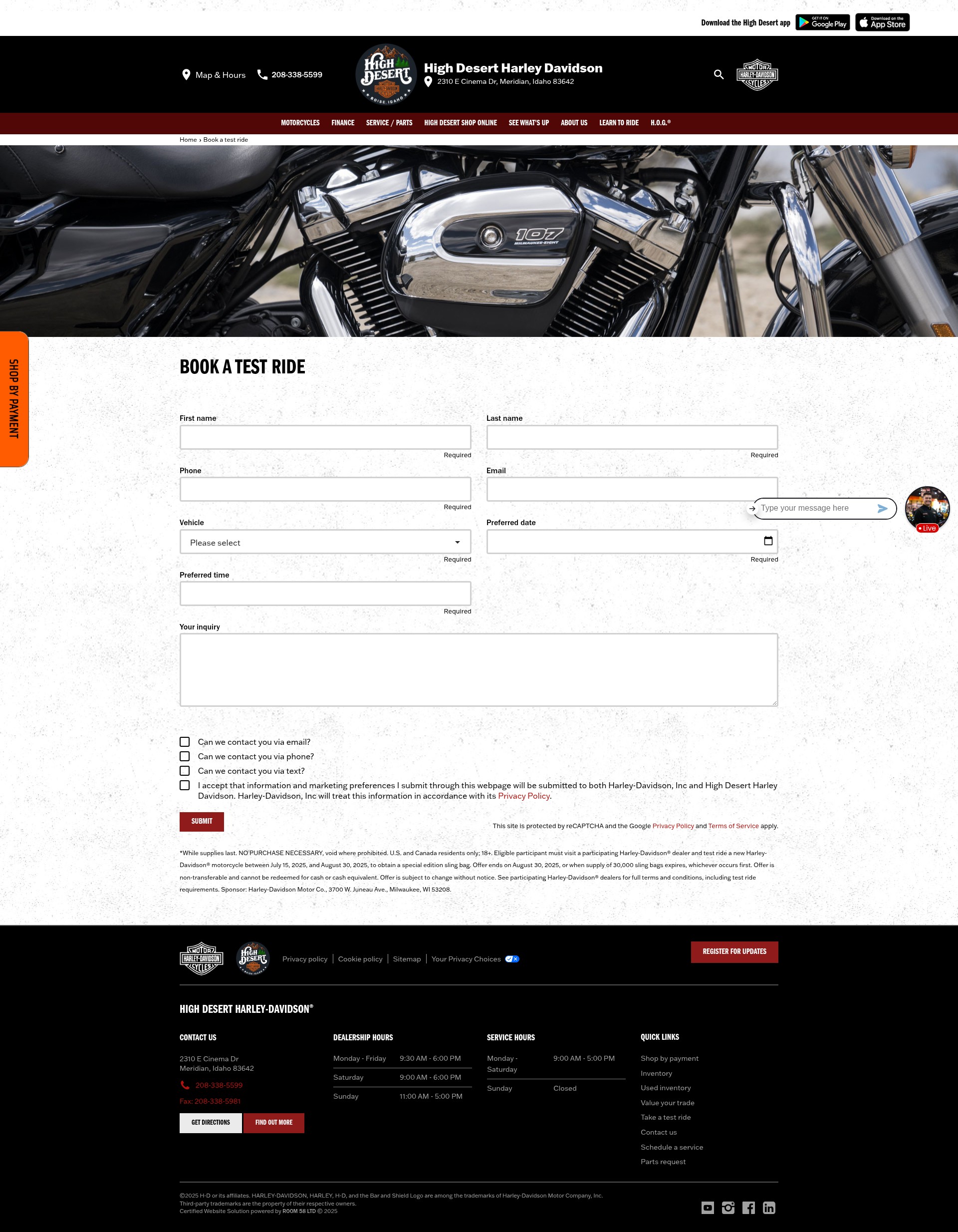 Screenshot of highdeserthd.com