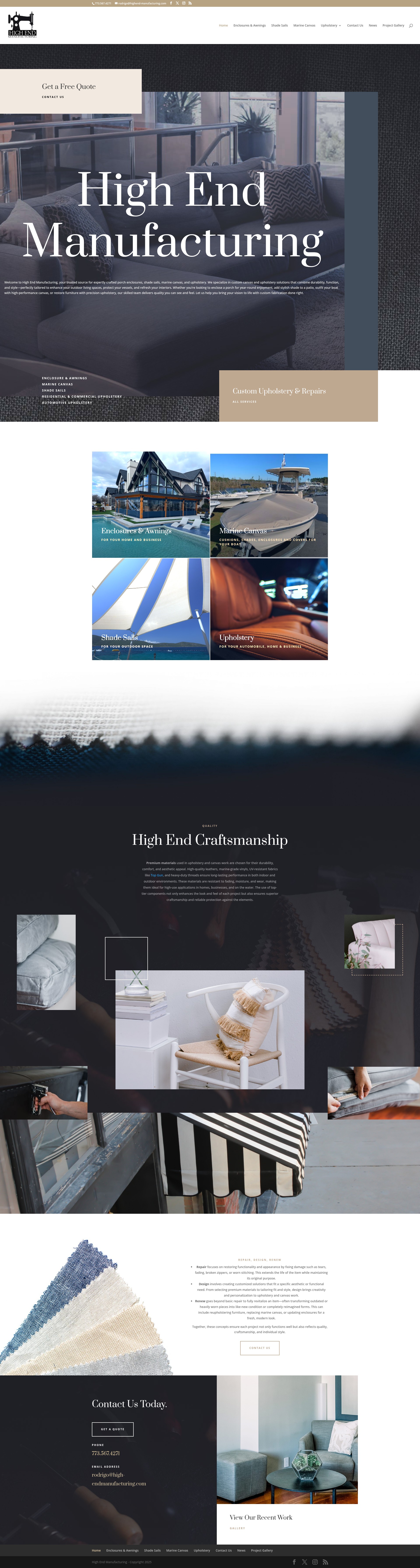 Screenshot of highend-manufacturing.com