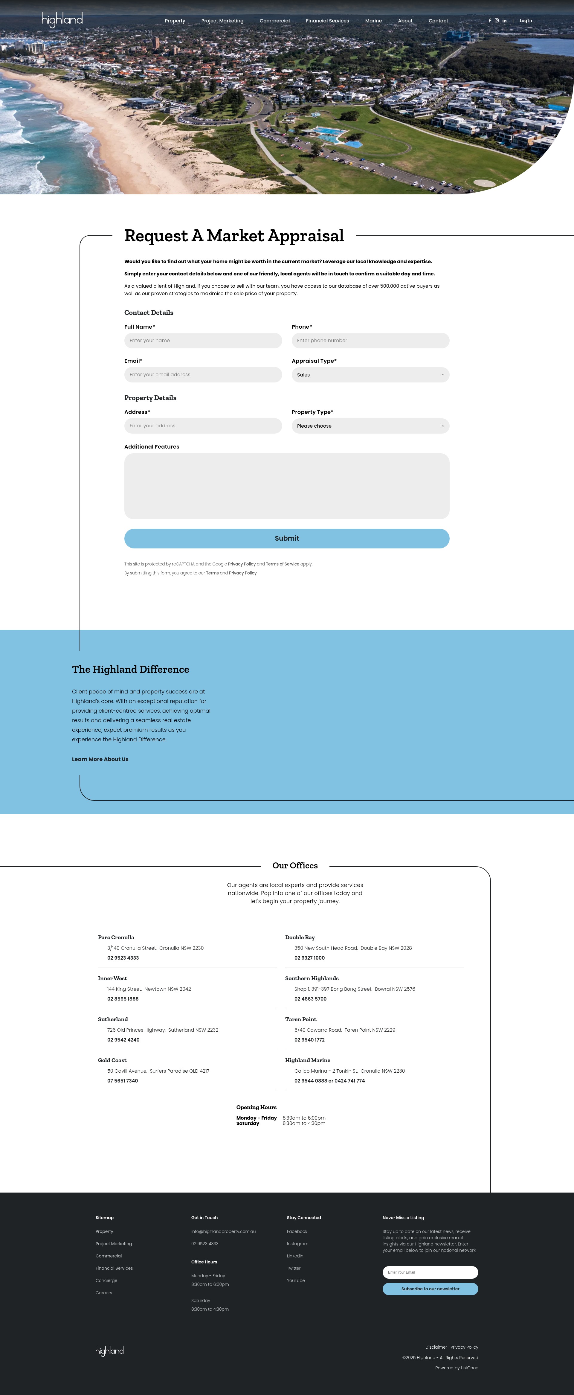 Screenshot of highlandproperty.com.au