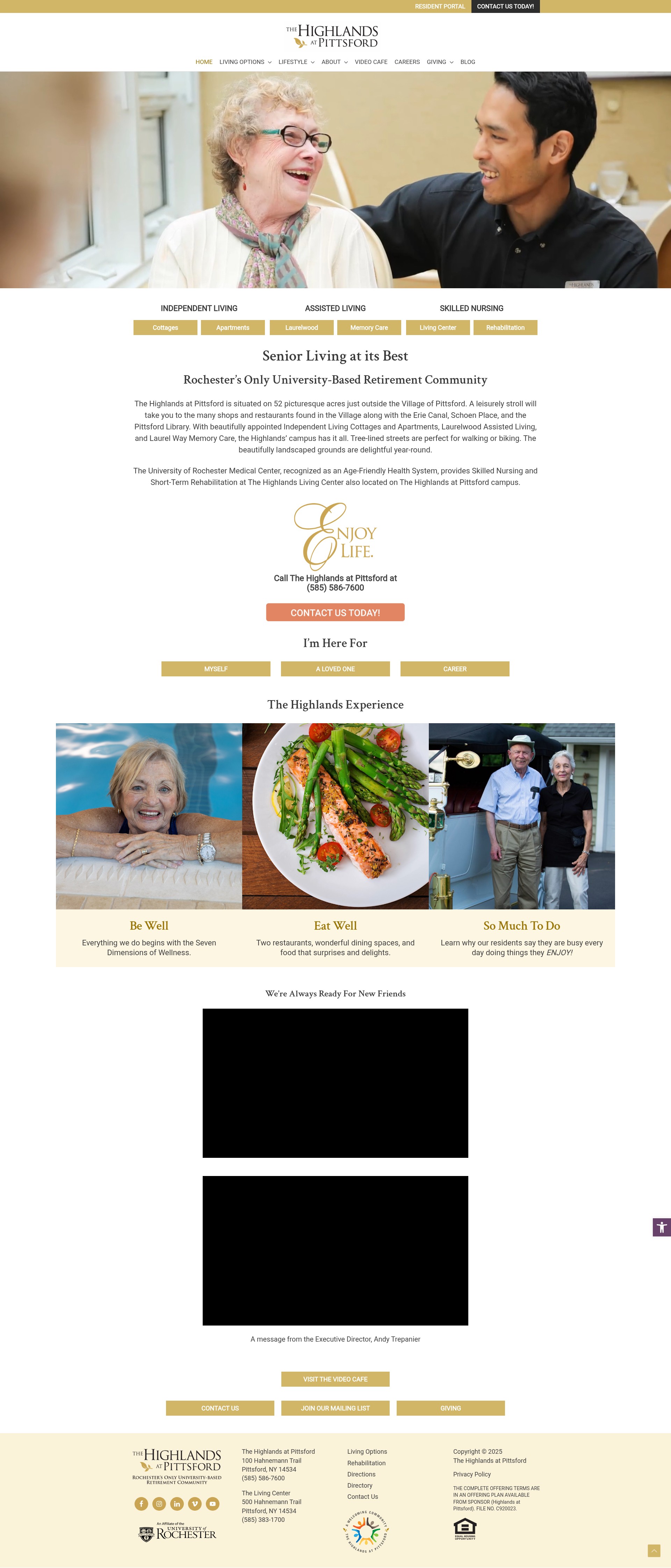 Screenshot of highlandsatpittsford.org