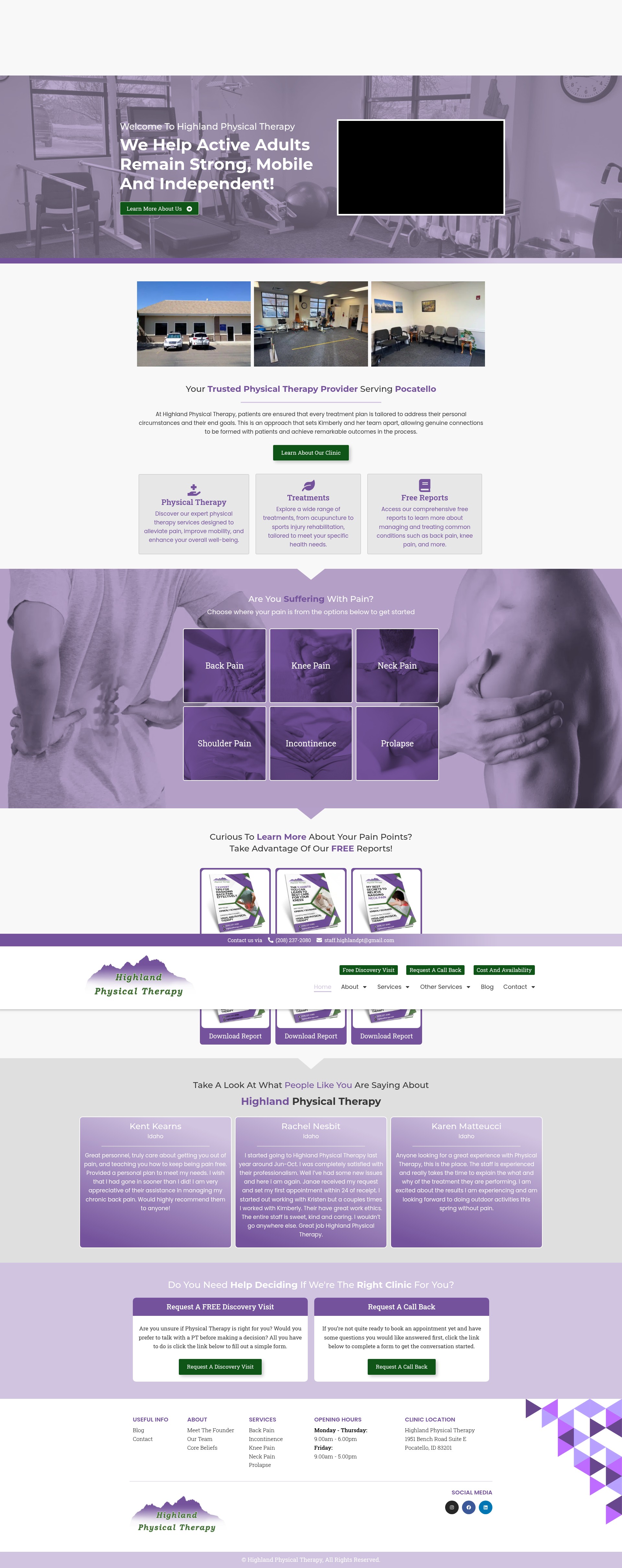 Screenshot of highlandtherapy.com