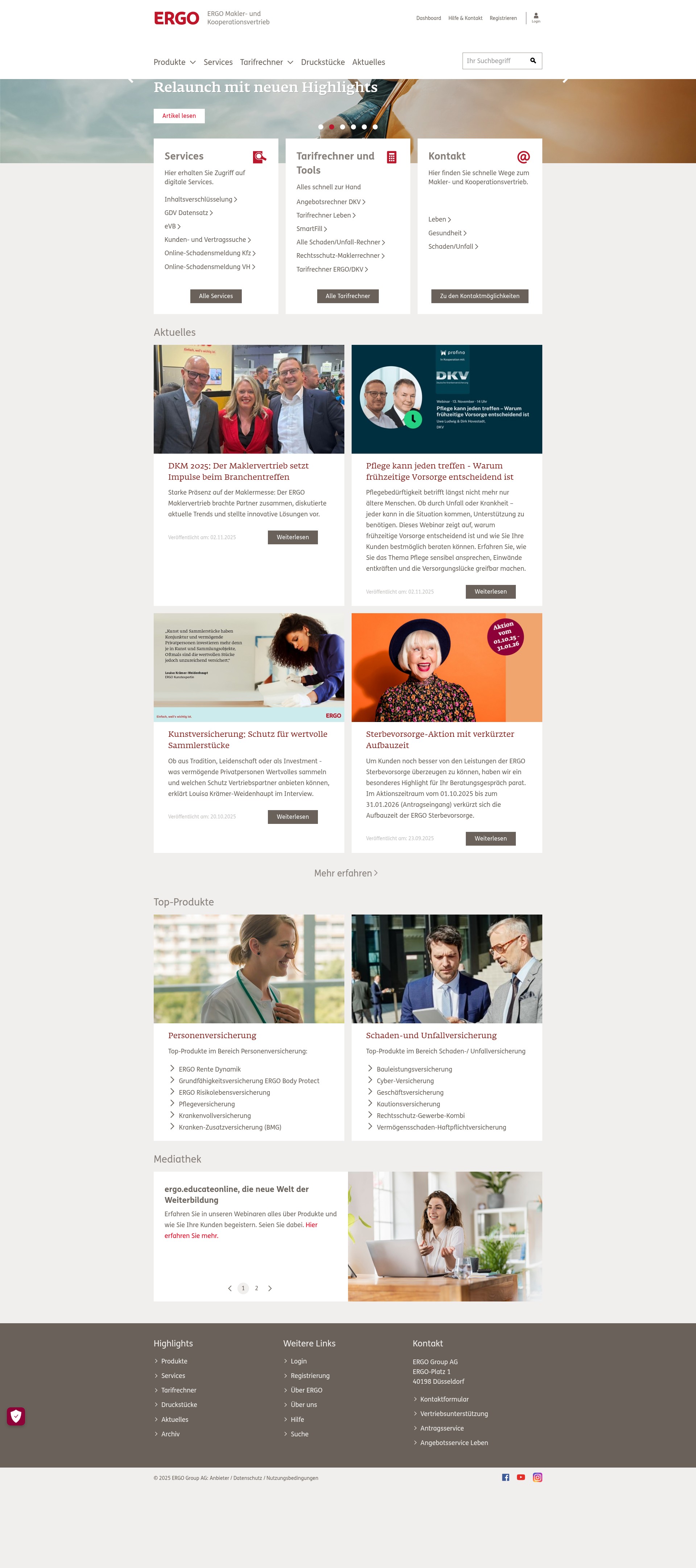 Screenshot of highlights.makler.ergo.de