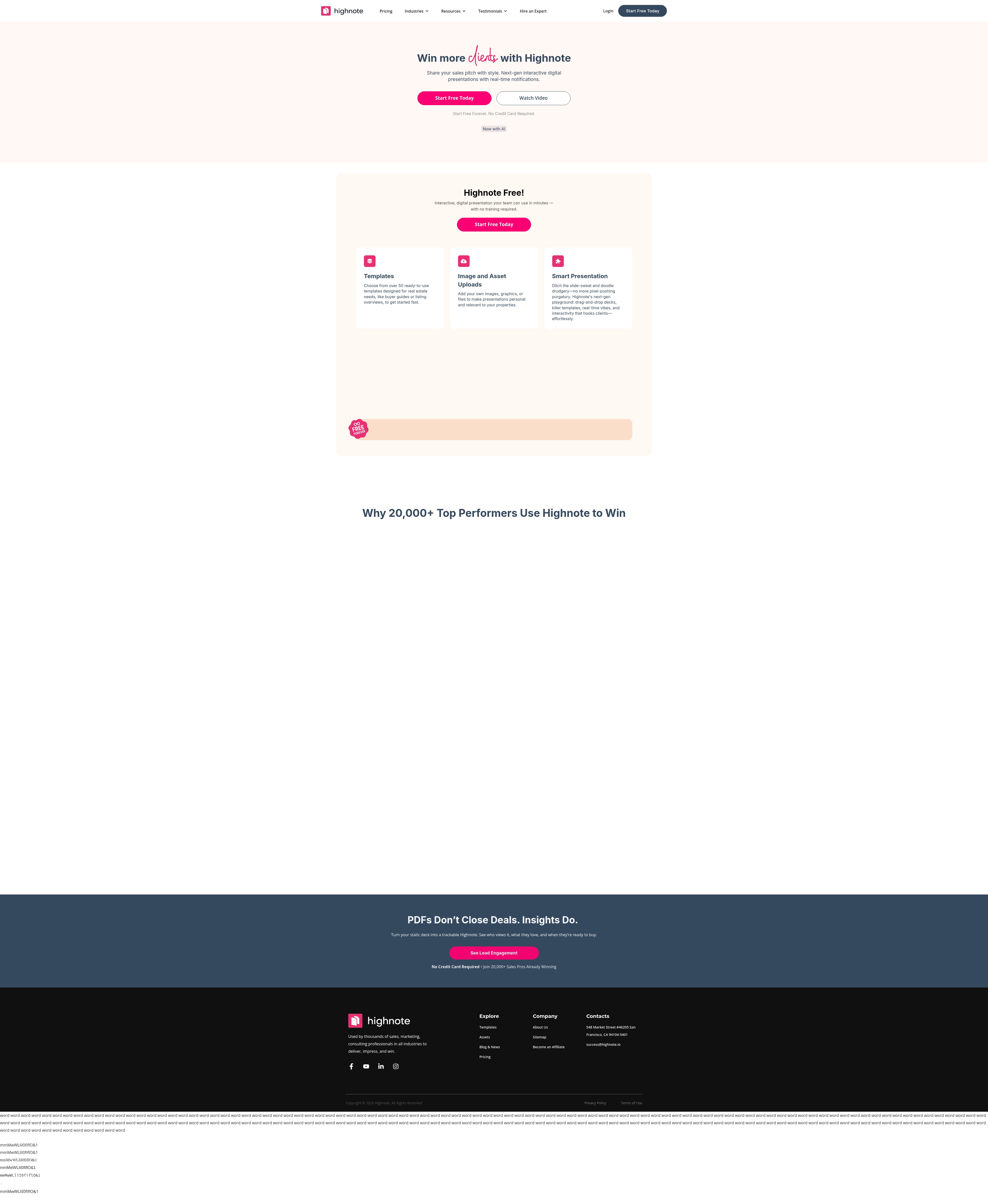 Screenshot of highnote.io