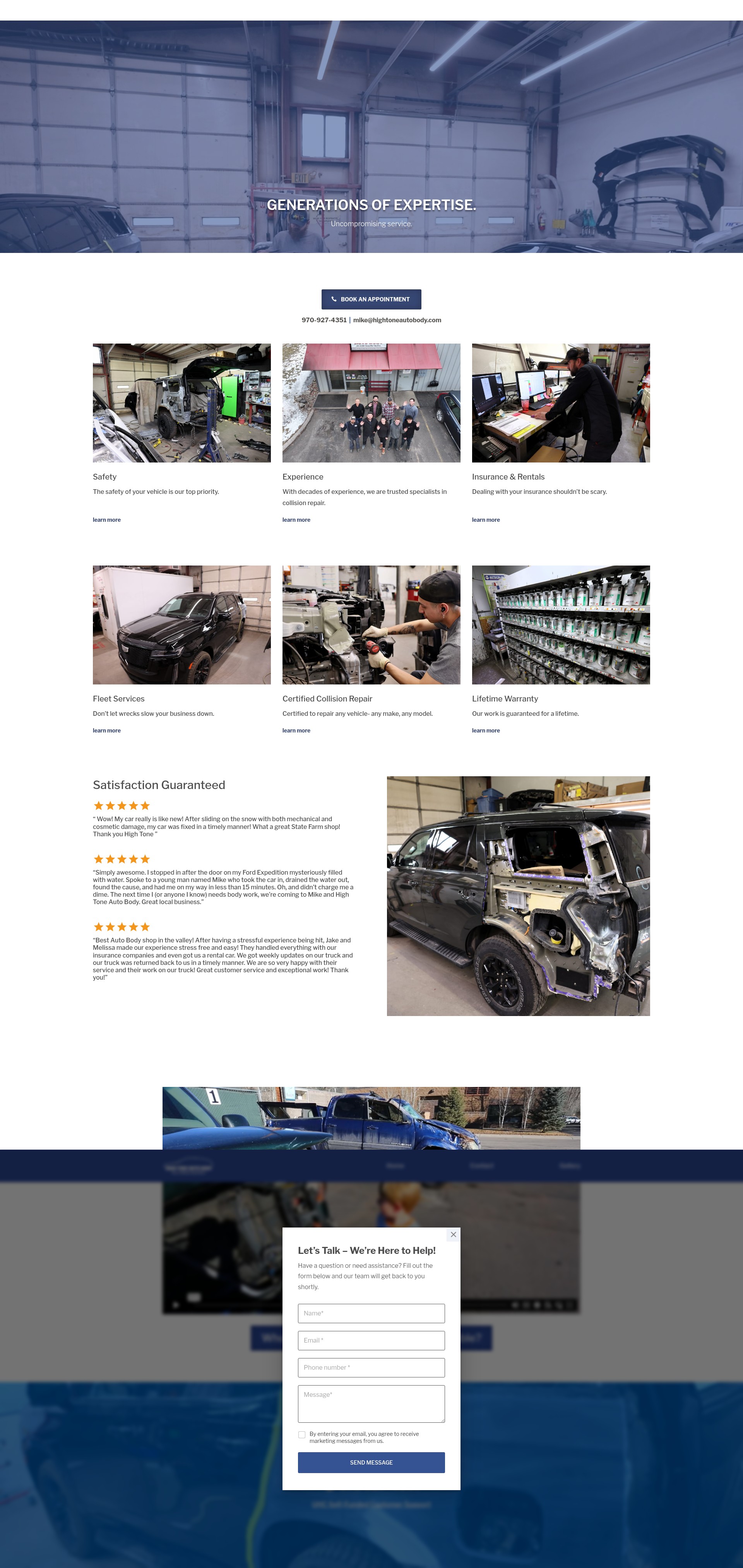Screenshot of hightoneautobody.com