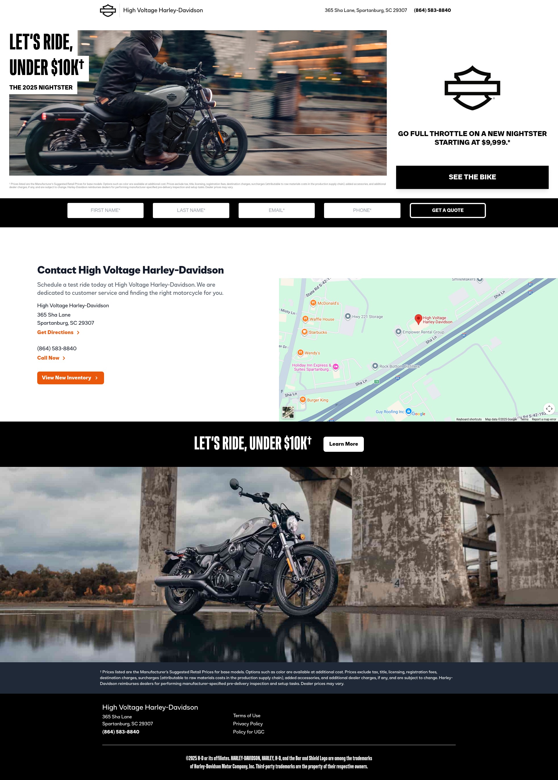 Screenshot of highvoltage.harley-davidsondealers.us