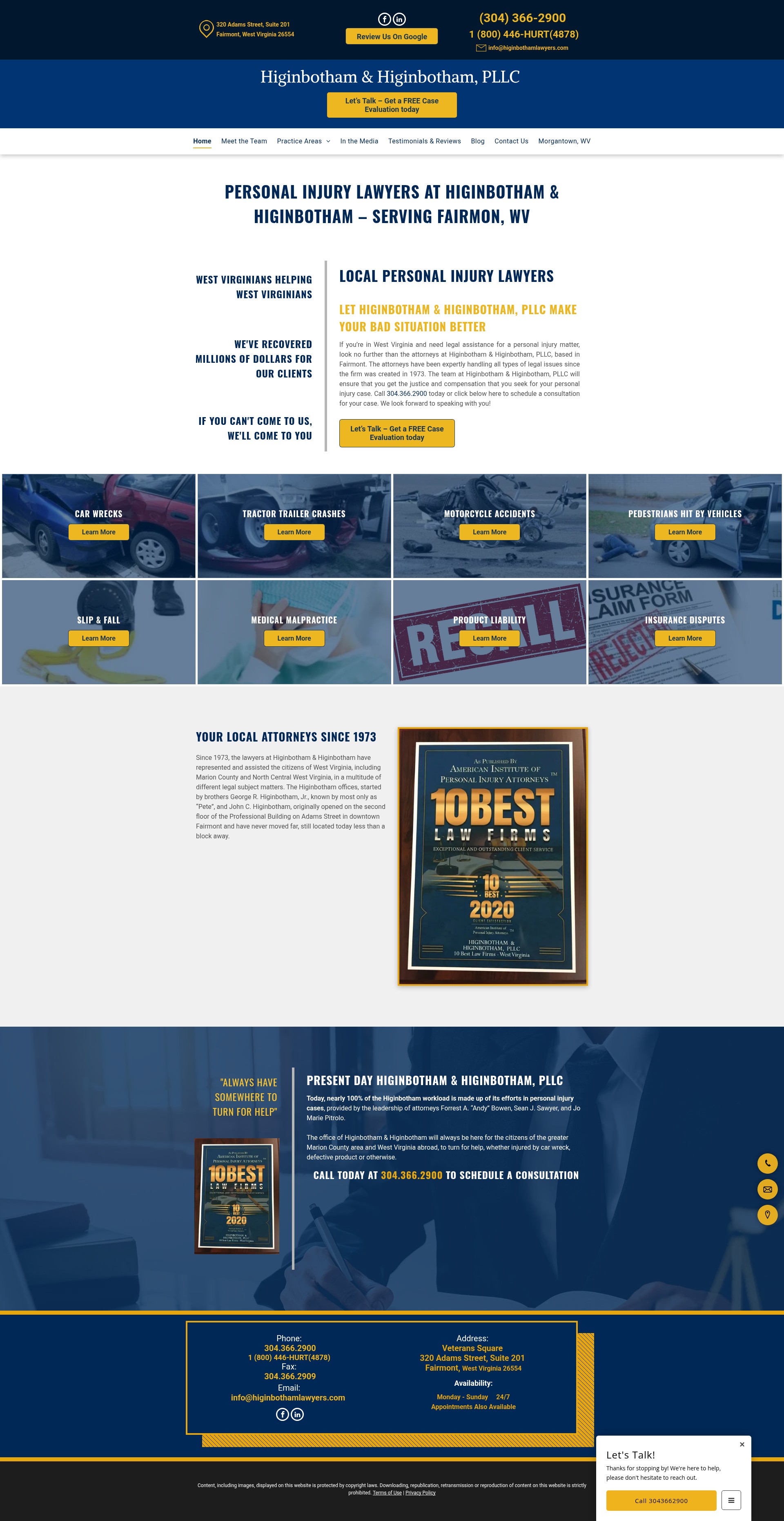 Screenshot of higinbothamlawyers.com