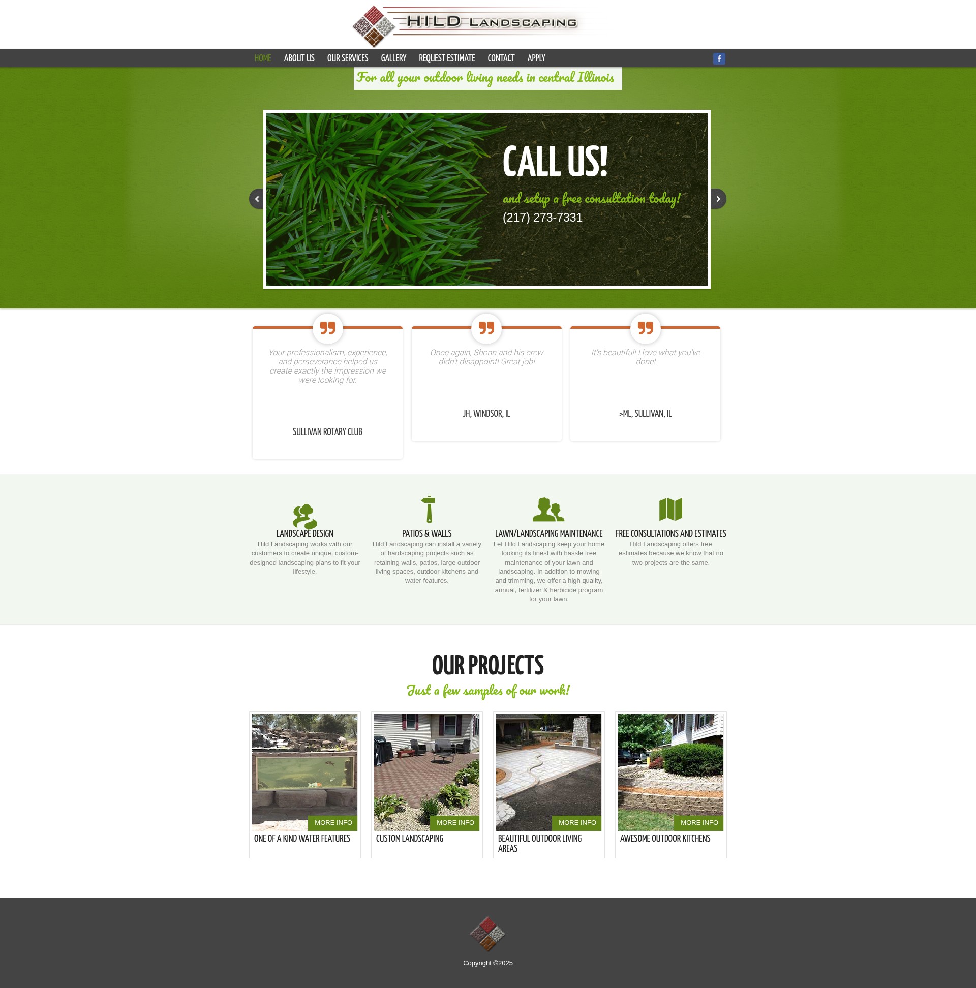 Screenshot of hildlandscaping.com
