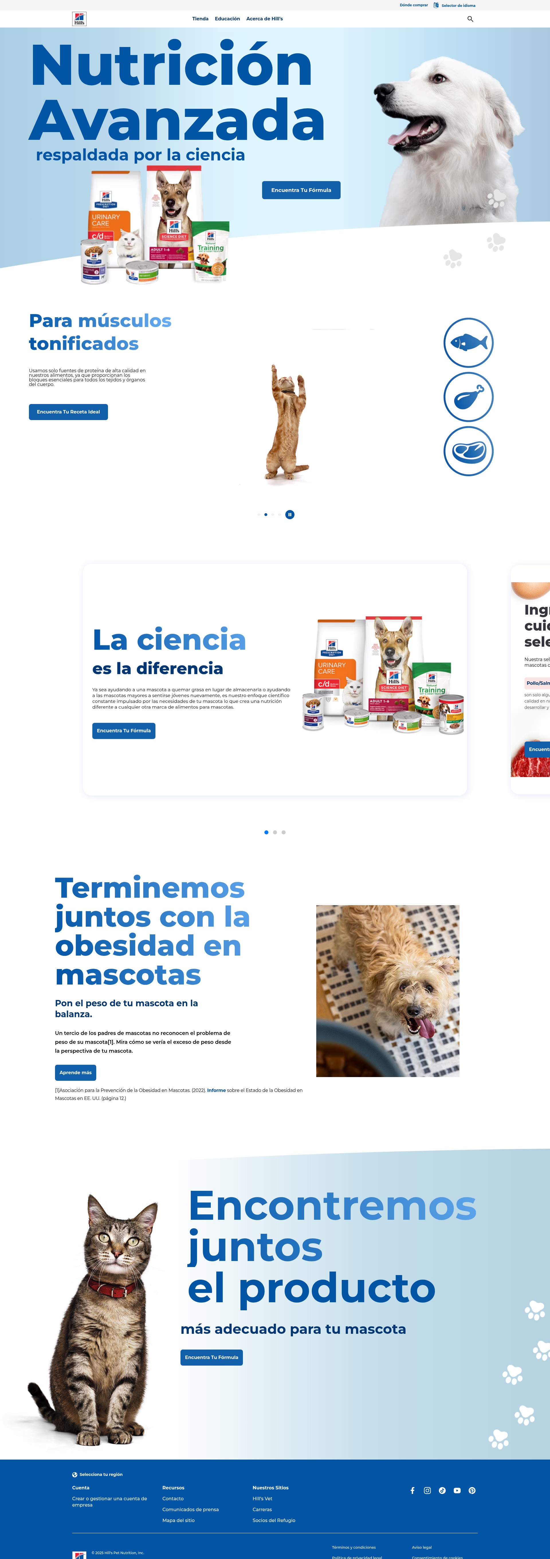 Screenshot of hillspet.com.mx