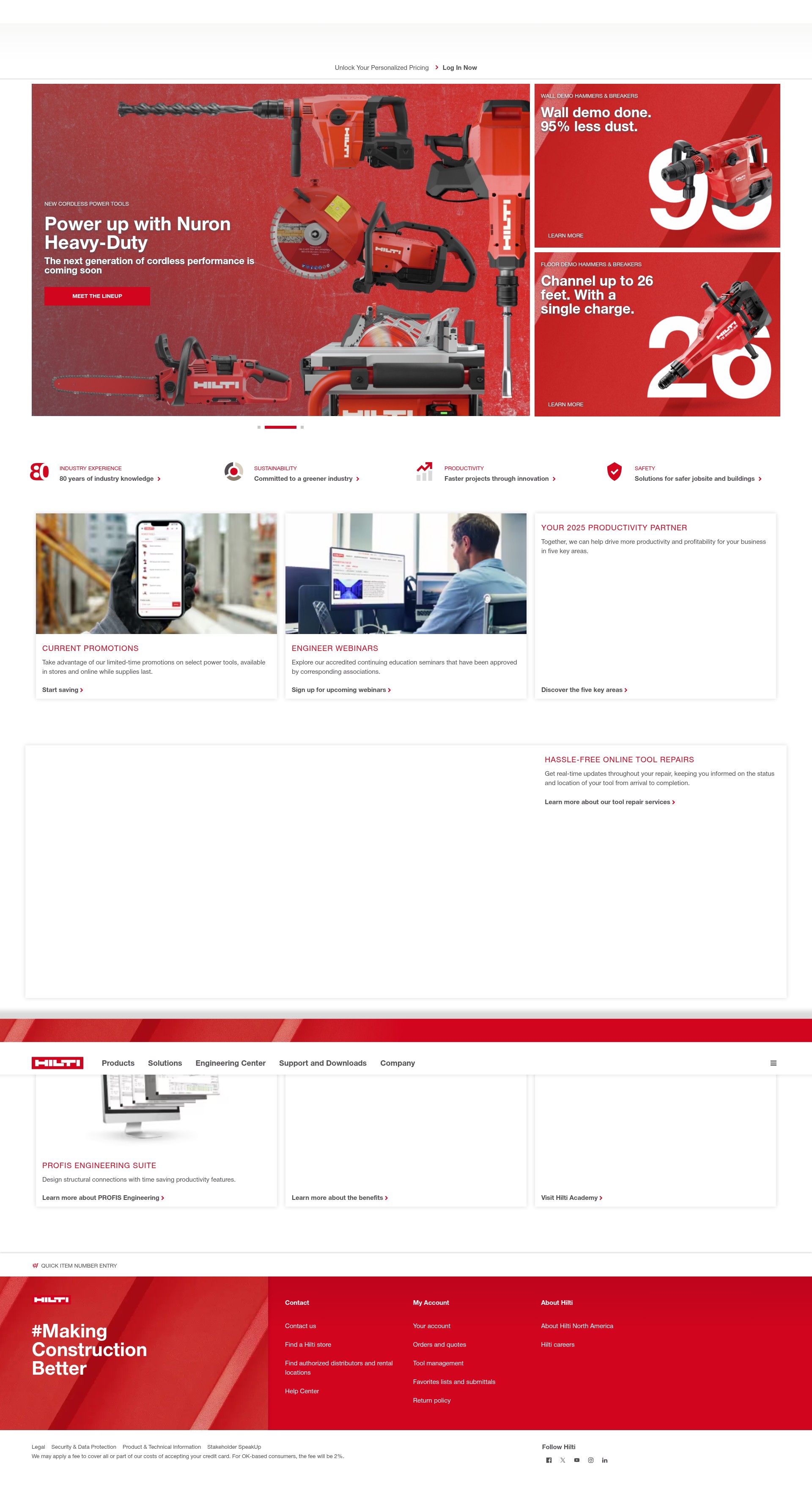 Screenshot of hilti.com