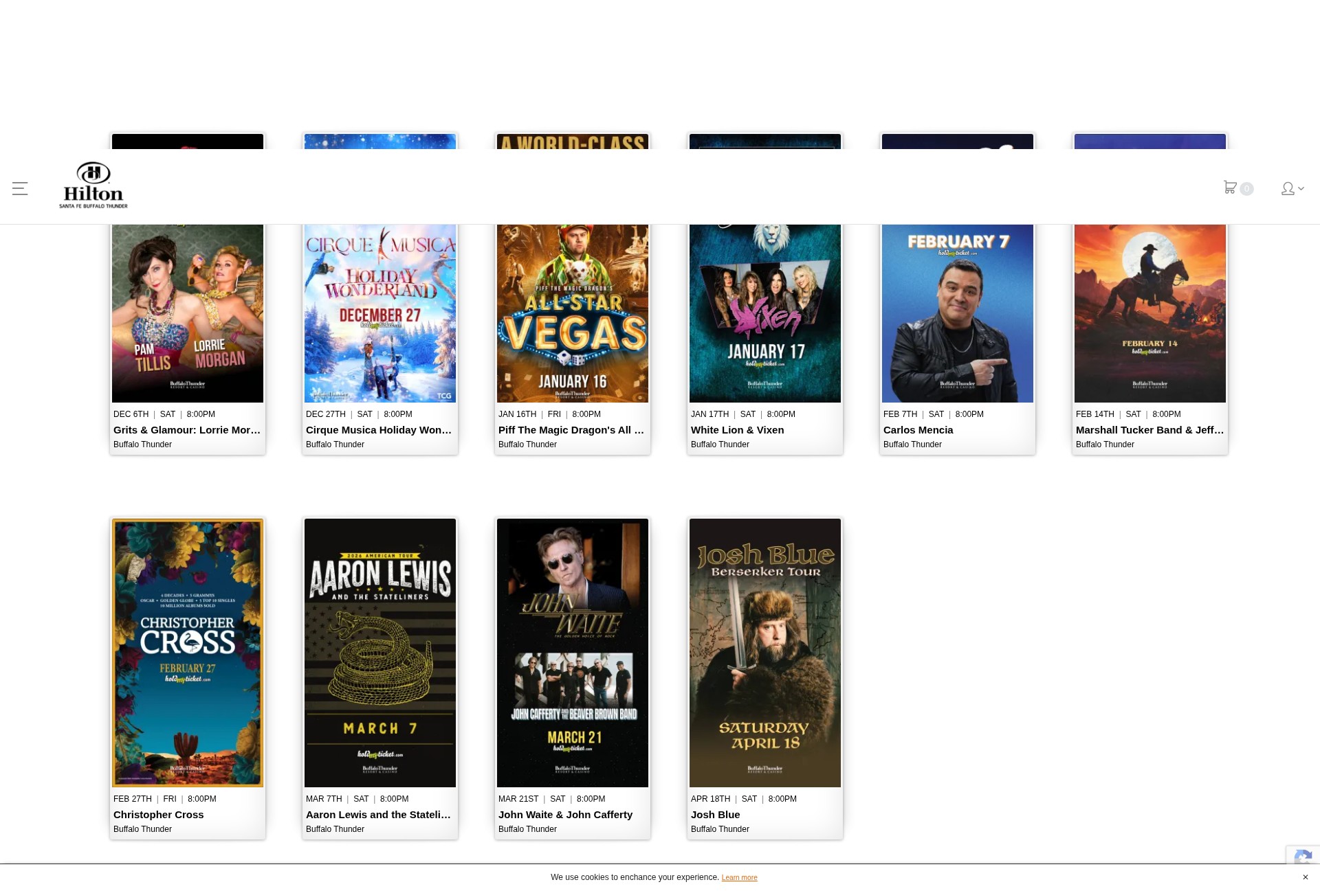 Screenshot of hiltonbuffalothunder.holdmyticket.com
