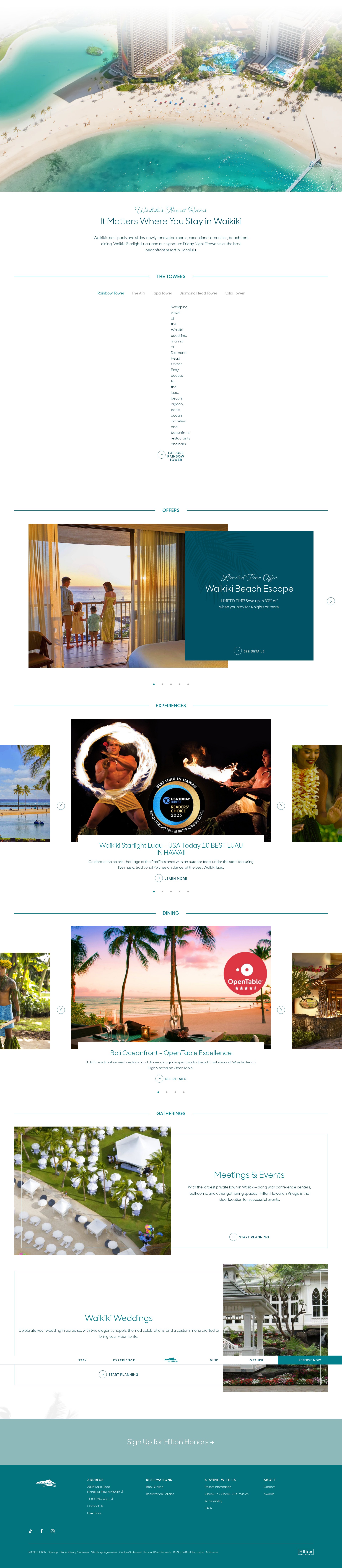 Screenshot of hiltonhawaiianvillage.com