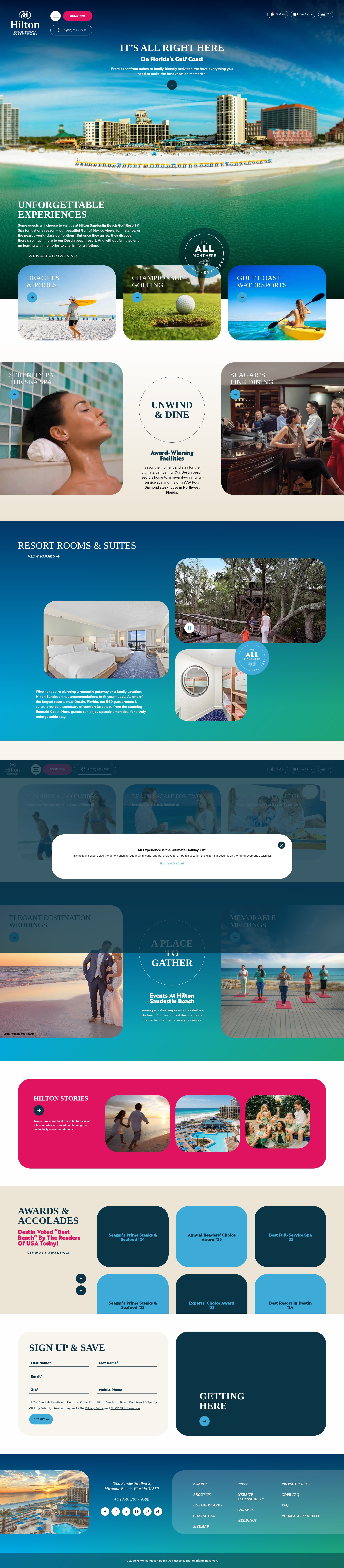 Screenshot of hiltonsandestinbeach.com