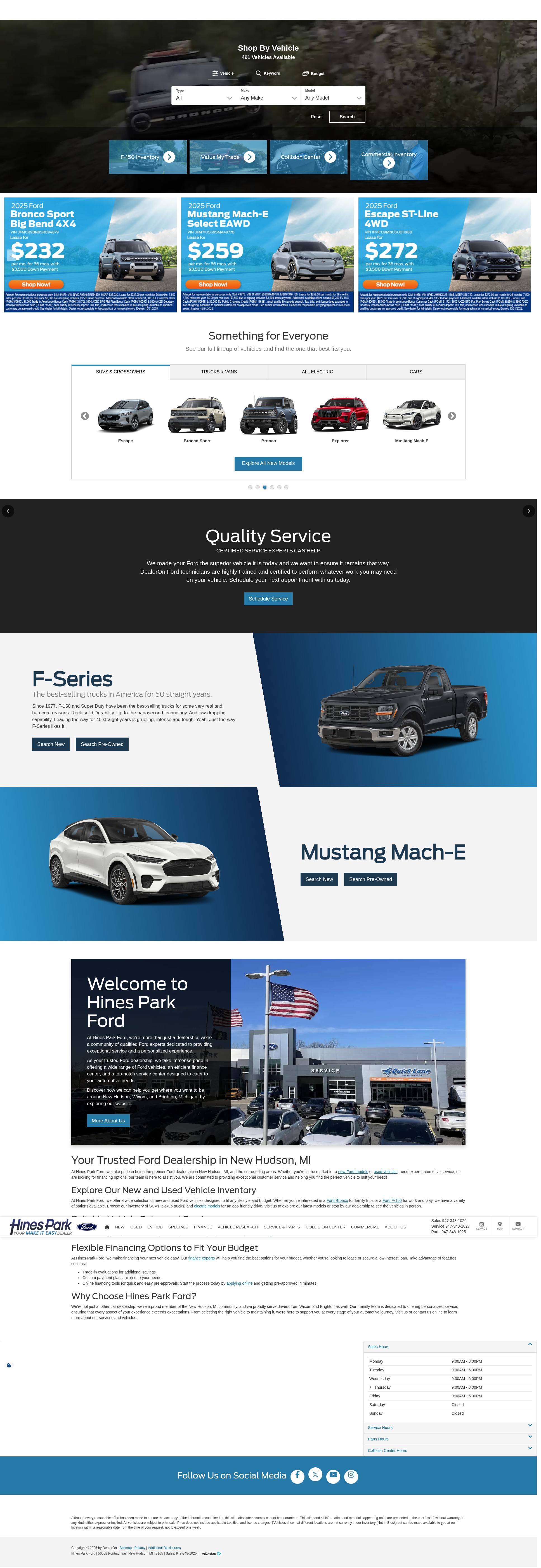 Screenshot of hinesparkfordinc.com