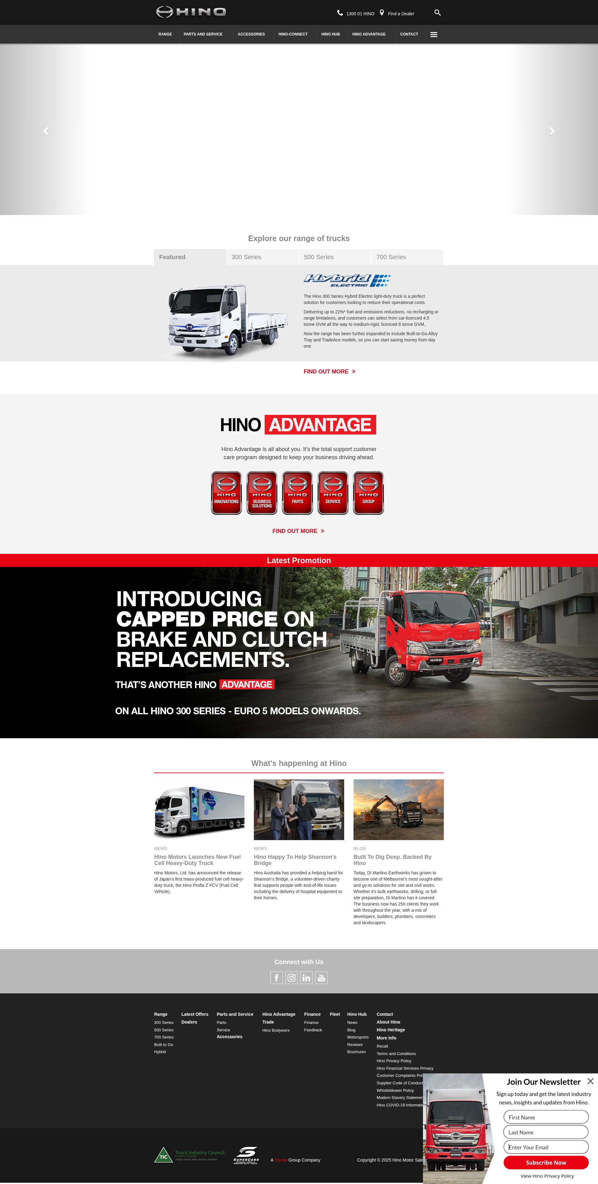 Screenshot of hino.com.au