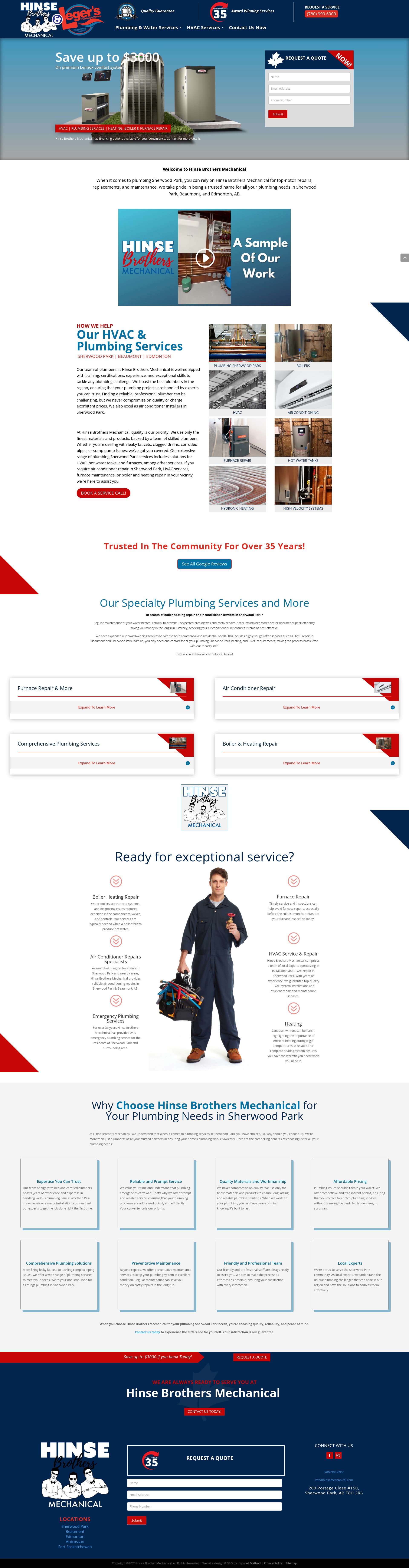 Screenshot of hinsemechanical.com