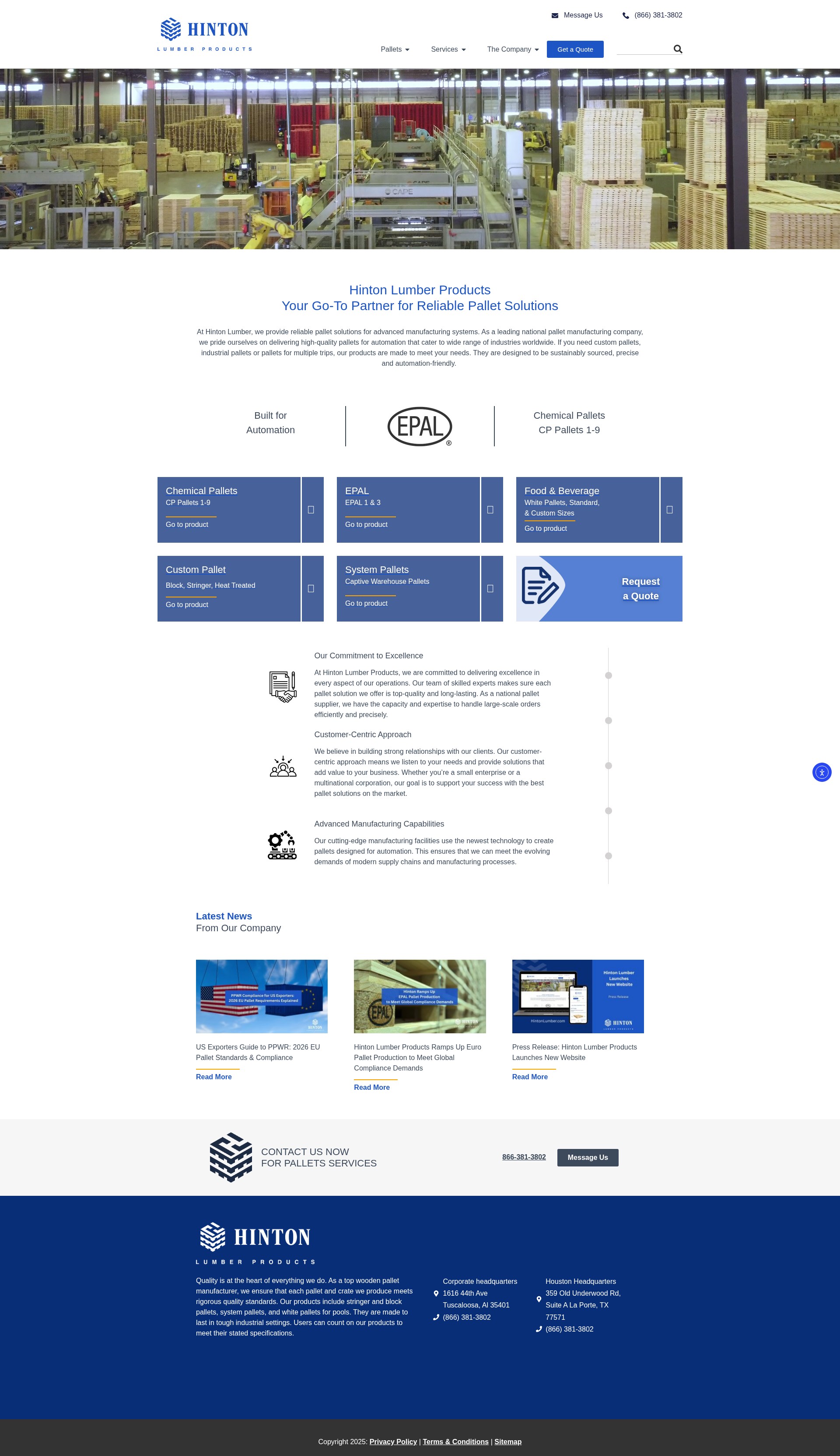 Screenshot of hintonlumber.com